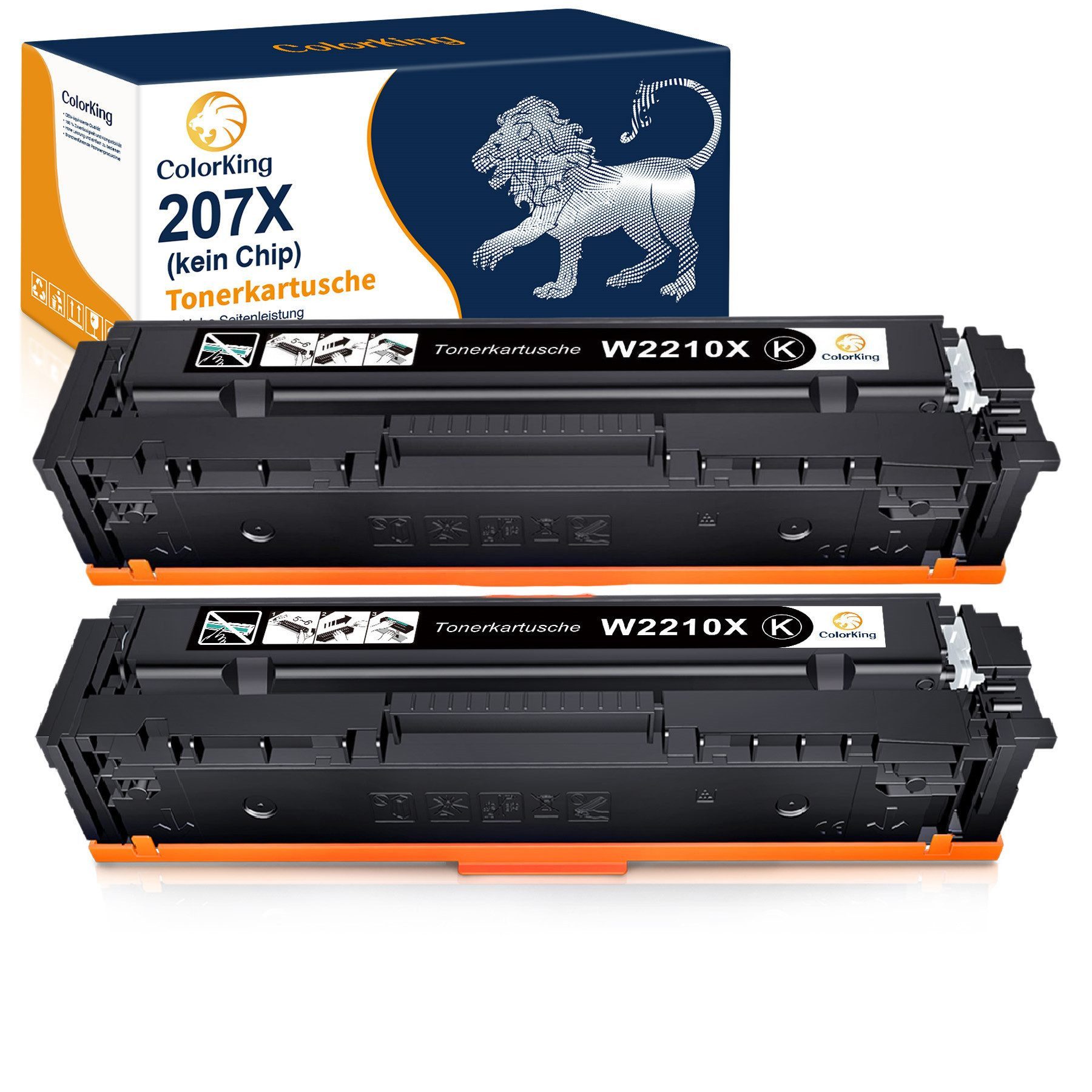 ColorKing Tonerkartusche Kein CHIP Kompatibel für HP 207A 207X Color Laserjet Pro MFP M283fdn, (Color Laserjet Pro MFP M283fdn, Pro M255nw, 2-St), MFP M283fdw, M255dw, MFP M282nw