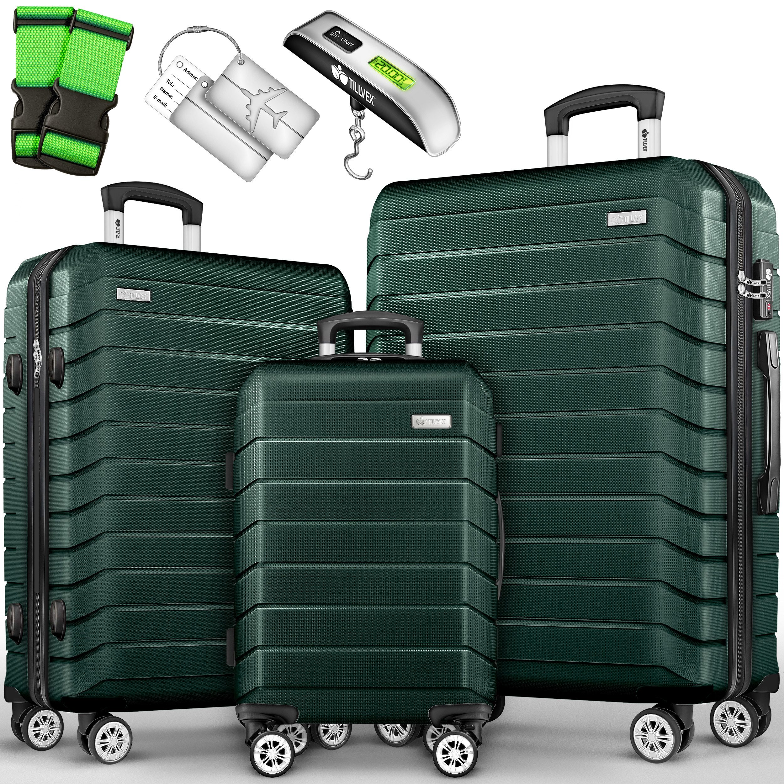 tillvex Trolleyset tillvex® Reisekoffer Set Koffer Hartschale Trolley Koffe günstig online kaufen