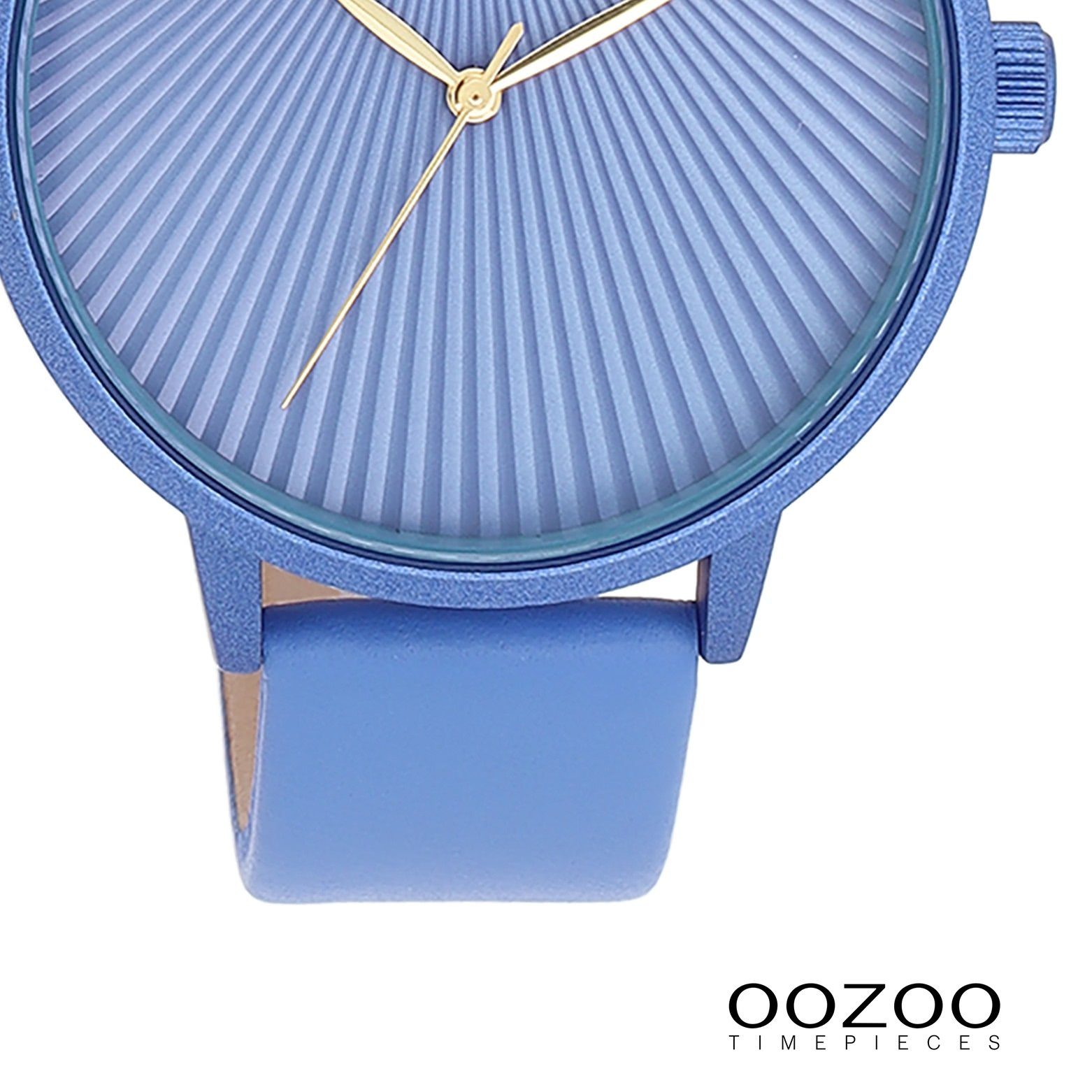 OOZOO Quarzuhr Oozoo Damen Armbanduhr Timepieces Analog, (Analoguhr), Damenuhr rund, groß (ca. 42mm) Lederarmband, Fashion-Style