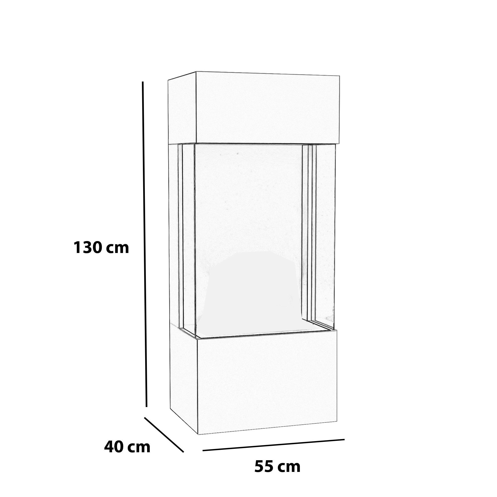 GLOW FIRE Elektrokamin OGF 4 Wasserdampf Kamin, Standkamin, Elektrischer Kamin, Wasserdampfkamin mit 3D Feuer und Knisterfunktion