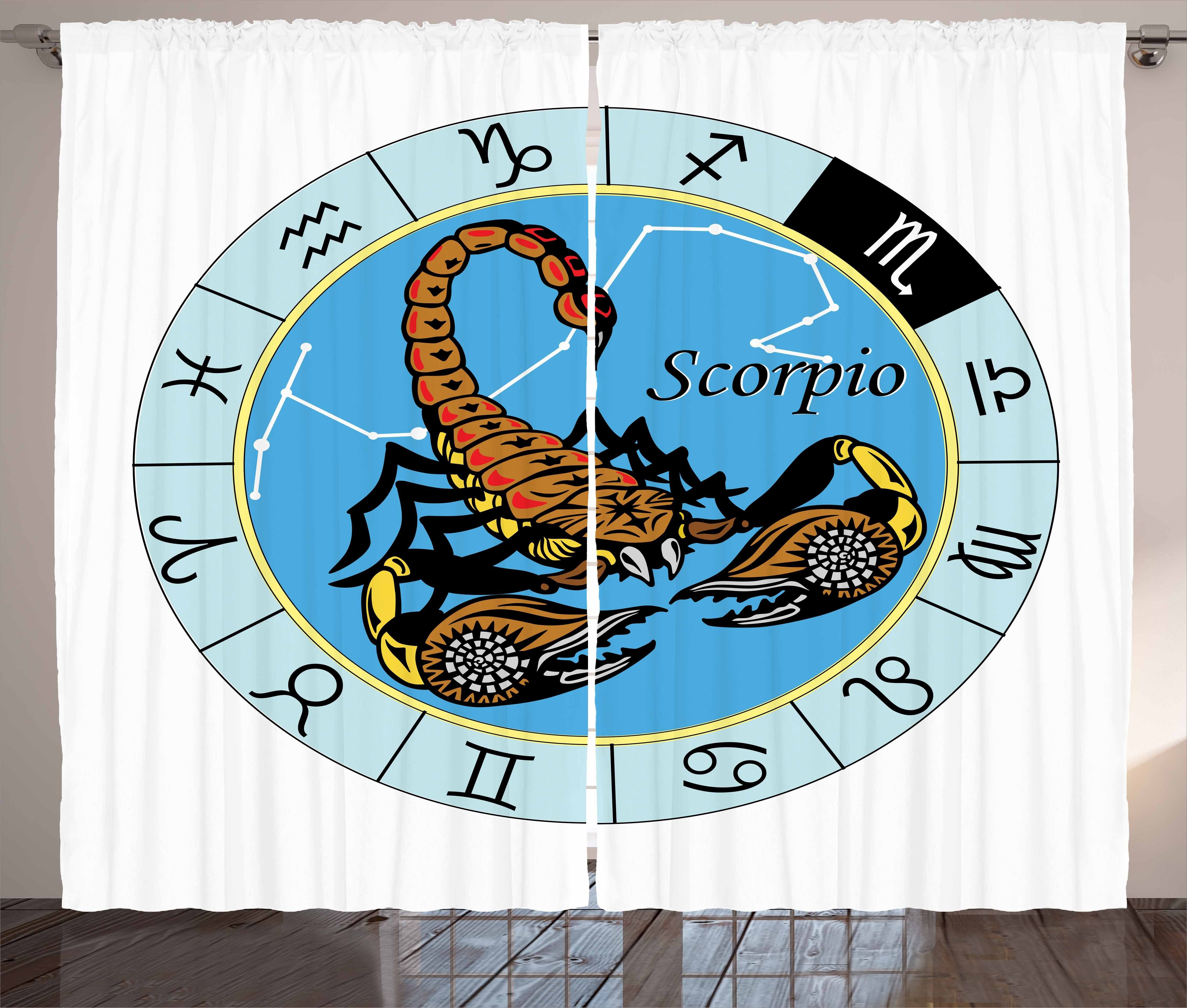 Haken, Chart Schlafzimmer Schlaufen und Skorpion und Sternzeichen Abakuhaus, mit Gardine Vorhang Zeichen Kräuselband
