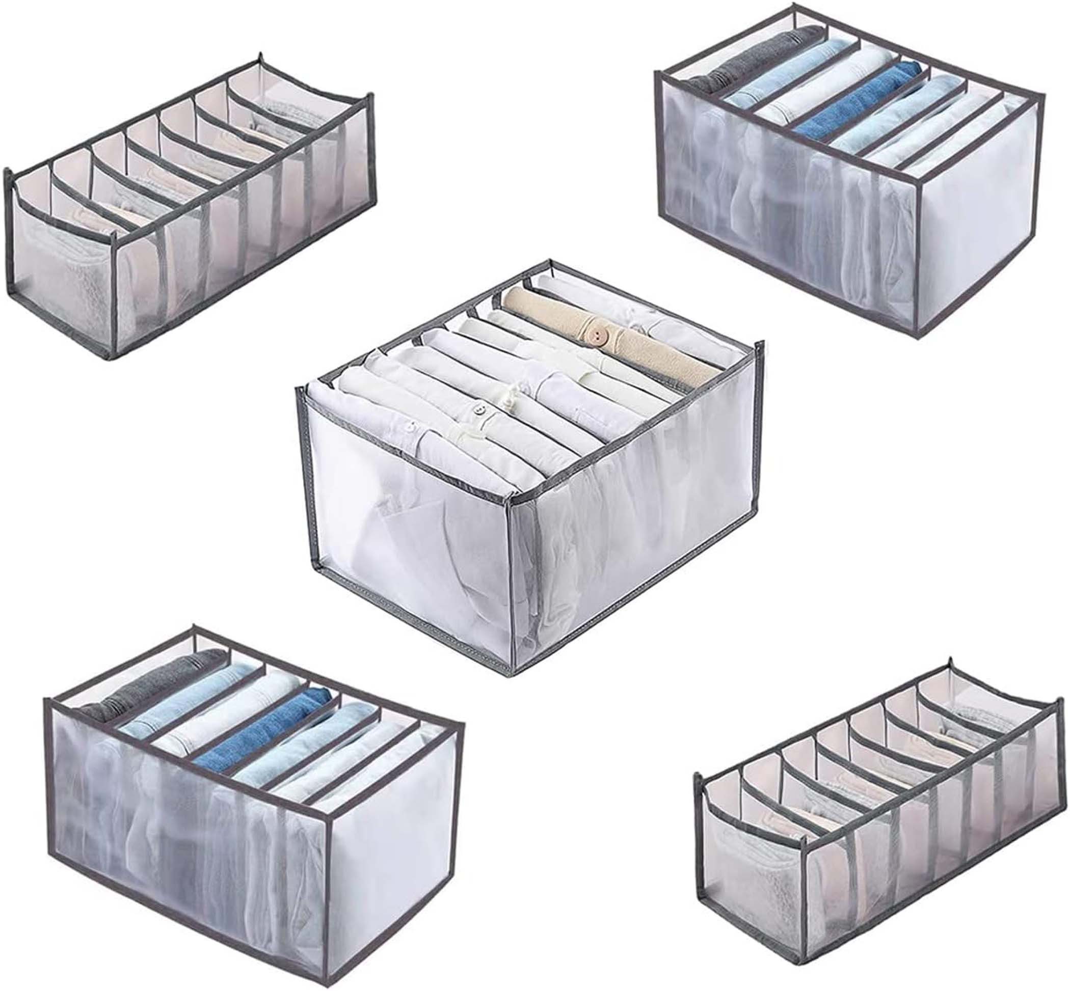 Coonoor Aufbewahrungsdose 5 Stück Schrank Organizer Kleiderschrank mit 7/9 Fächern für Hosen (5 St)