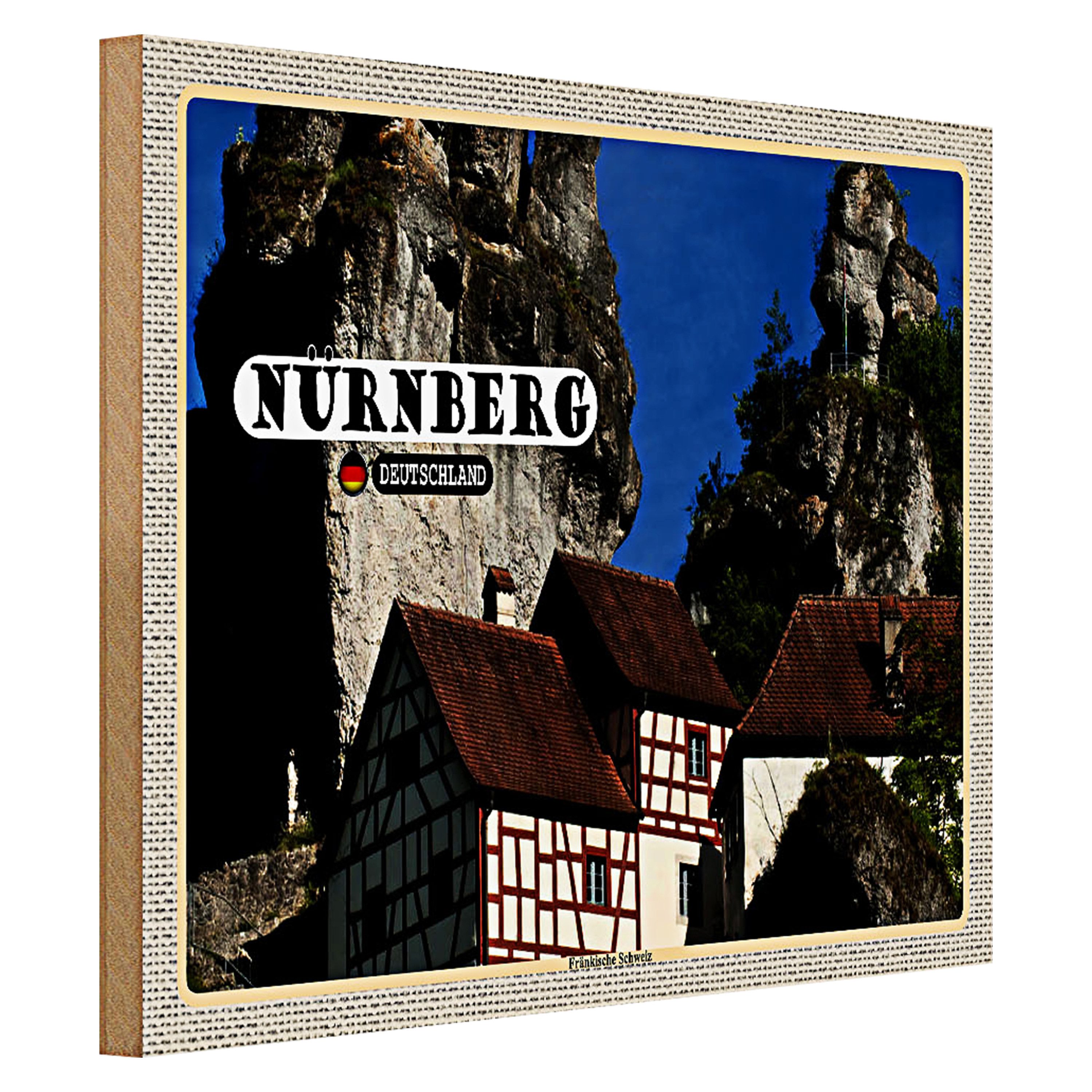 Roomando Holzbild Städte Nürnberg Fränkische Schweiz 40x30cm