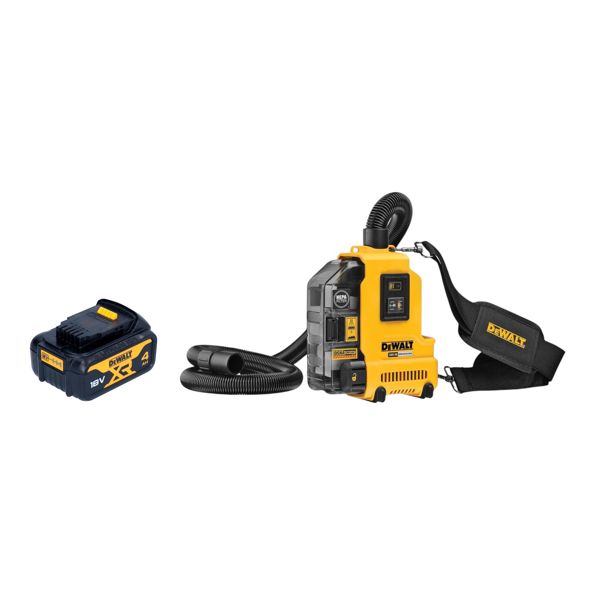 DeWalt Akku-Handstaubsauger DWH 161 N 18 V 0,21 l Brushless + 1x Akku 4,0 Ah - ohne Ladegerät