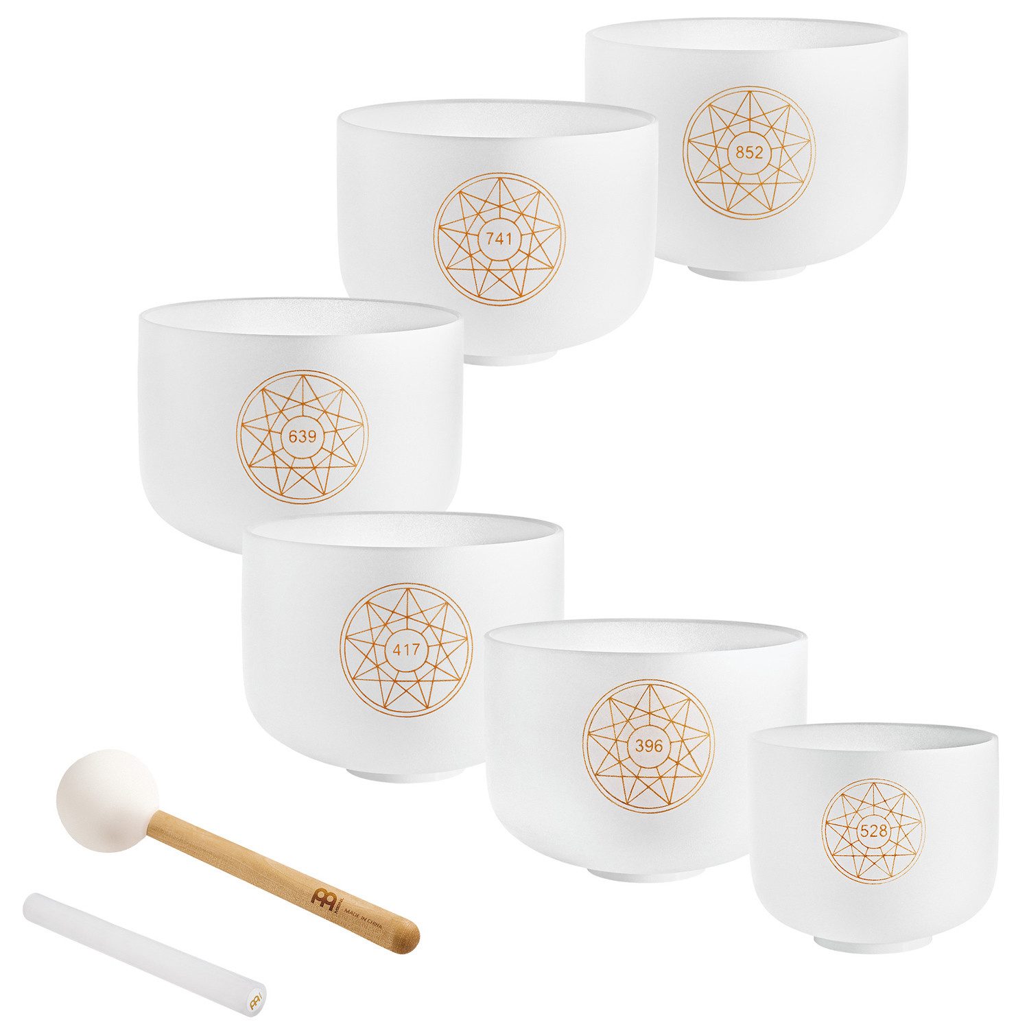Klangschalen Meinl Sonic Energy SOLCSBSET Crystal Singing Bowl Solfeggio Set