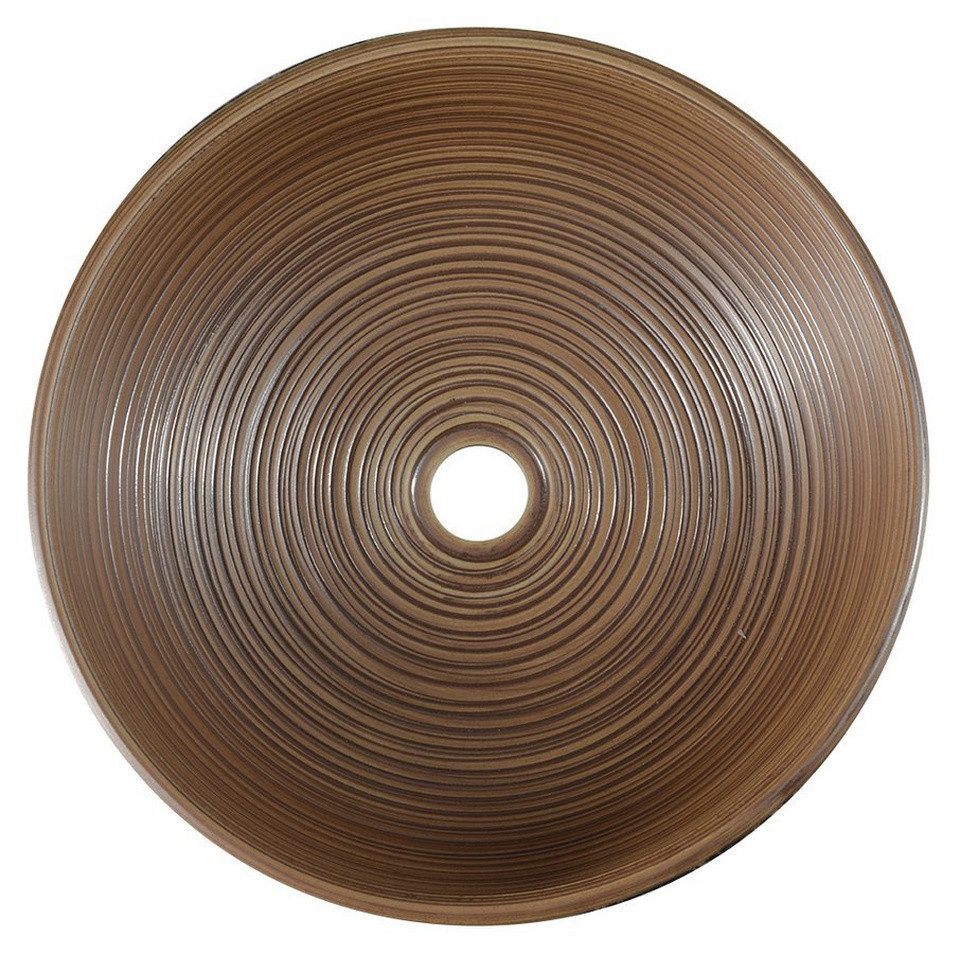 Sapho Waschtisch PRIORI Keramik-Waschtisch Ø 41 cm, braun mit blau Muster, Sapho-PI023