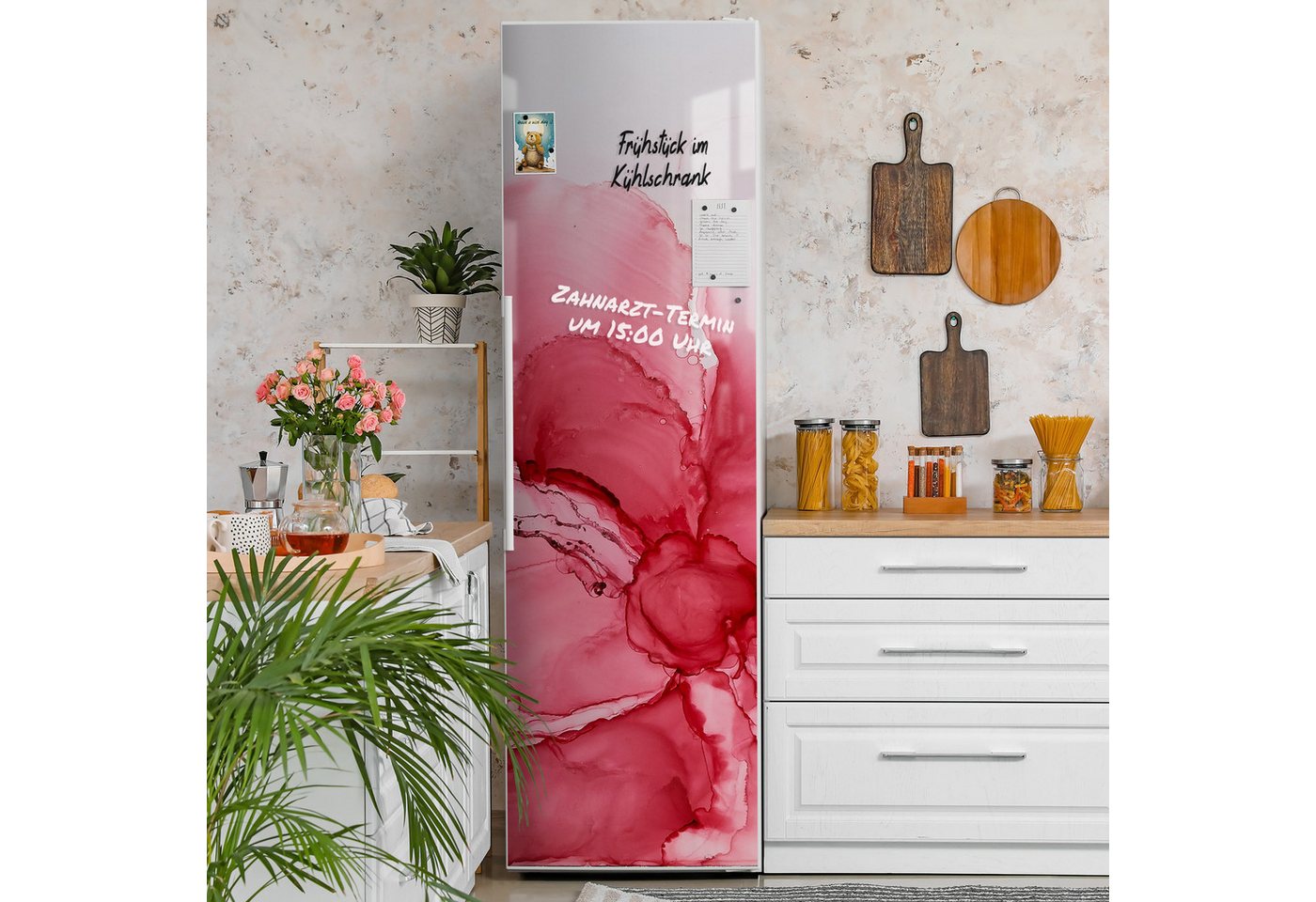 Thumbnail - DEQORI Magnetfolie 'Rosige Abstraktion', beschreibbar Kühlschrank Magnetmatte magnetisch Magnetfolie