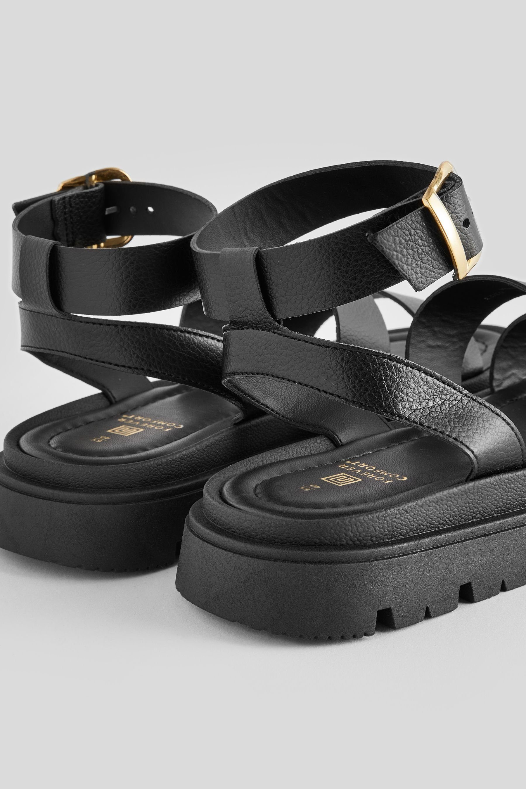 Profil-Sandalen mit Black Keilsandalette Forever Next Comfort® (1-tlg) Knöchelriemen