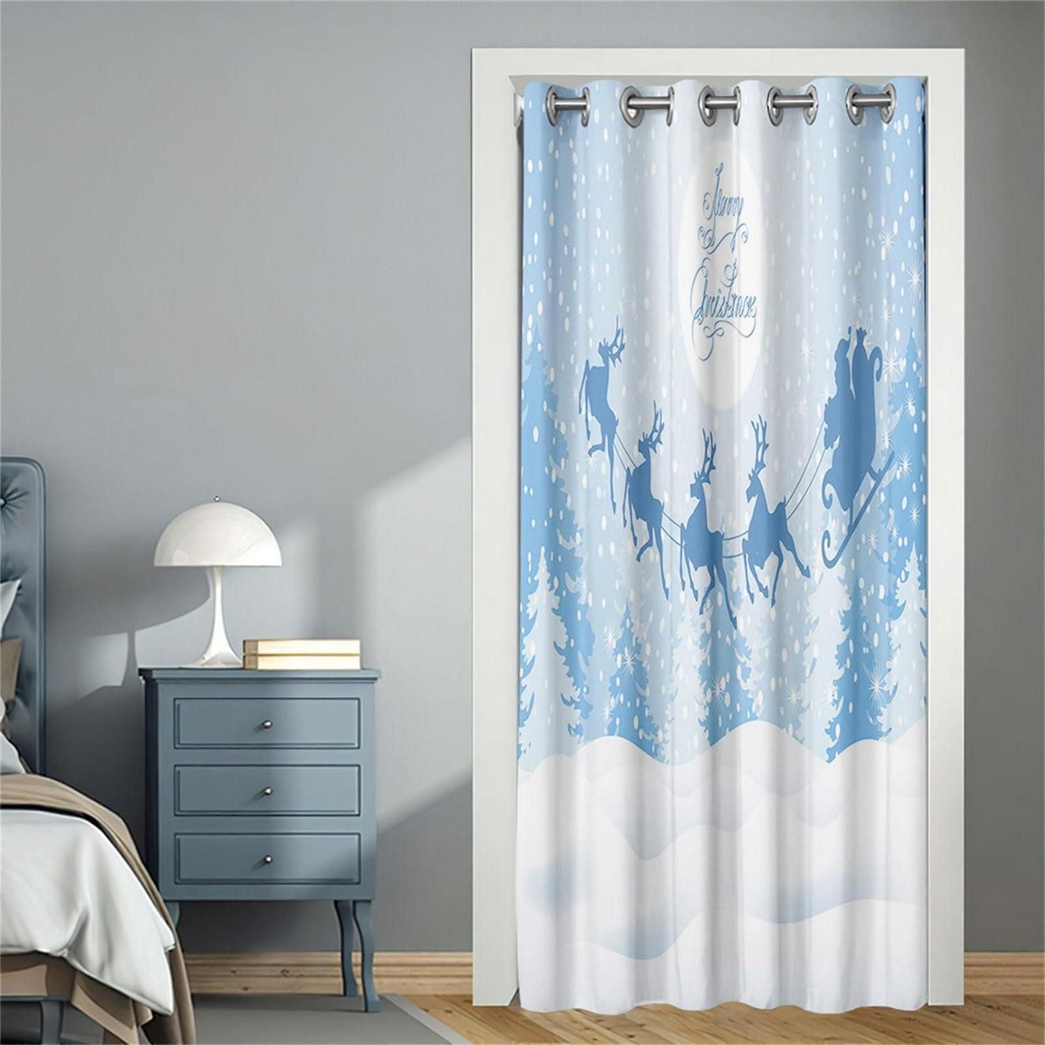 LuxusKollektion Türvorhang Verdunkelungsvorhang Elch Muster 80x150cm Weihnachtsmann (1 St)