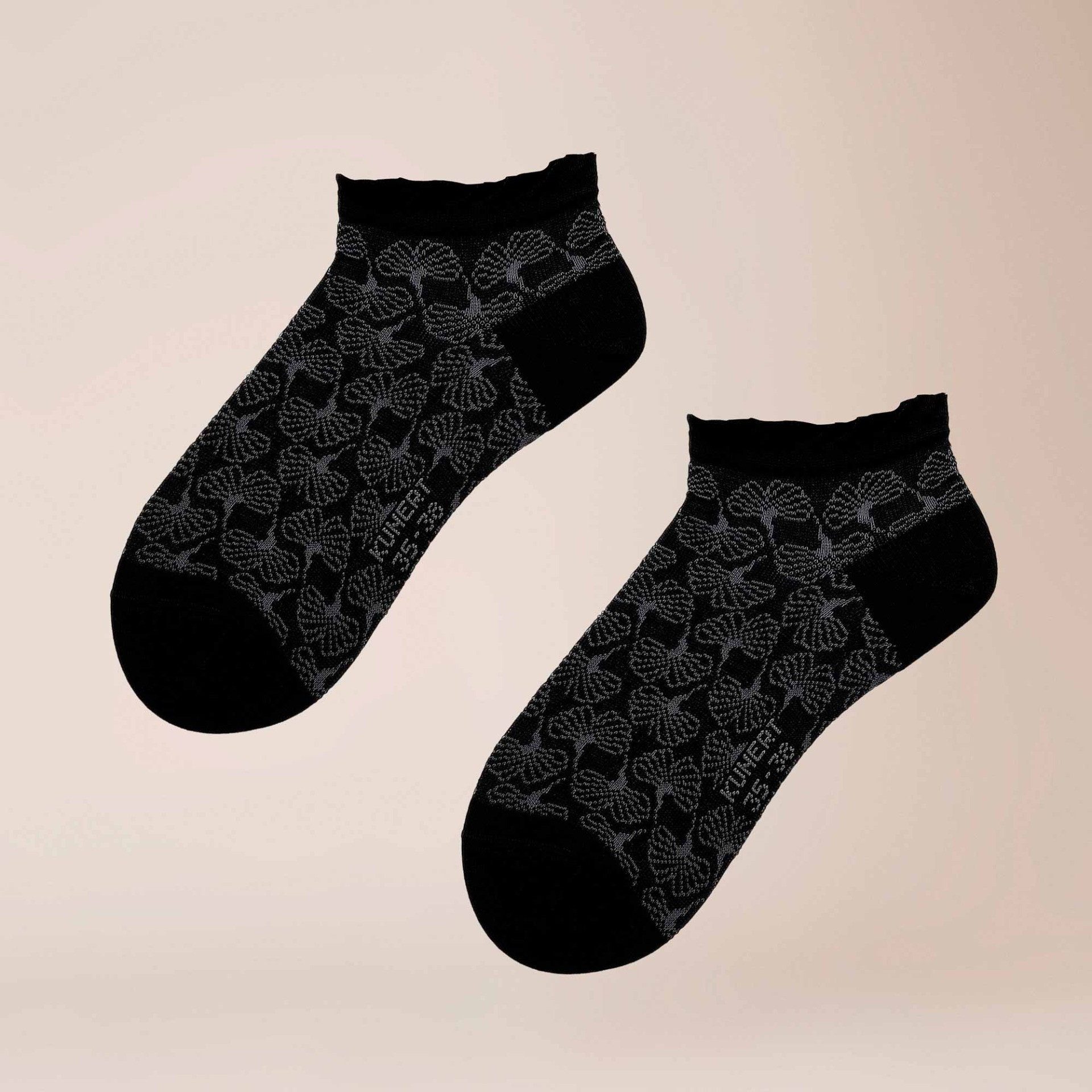 KUNERT Basicsocken Allover Essential (1-Paar) Sneaker Socken mit Blätter-Muster