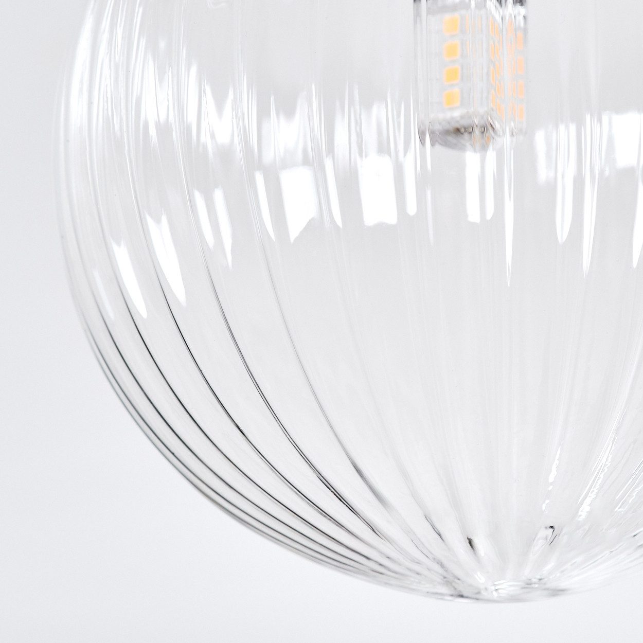 hofstein Deckenleuchte Deckenlampe aus Metall/Riffelglas in Schwarz/Gold/Rauch/Bernstein/Klar, ohne Leuchtmittel, Deckenleuchte im modernen Vintage-Design (Schirme Ø 10; 15 cm), 3 x G9