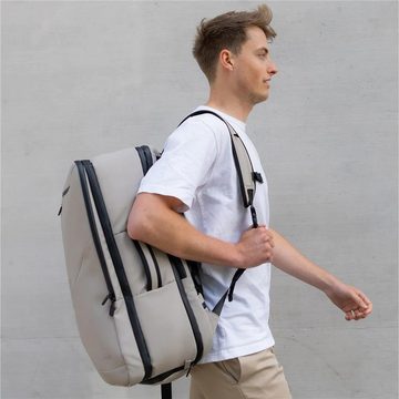 onemate Reiserucksack Travel Backpack Ultimate, Handgepäcksmaße, 40L erweiterbar auf 50L, grau-beige