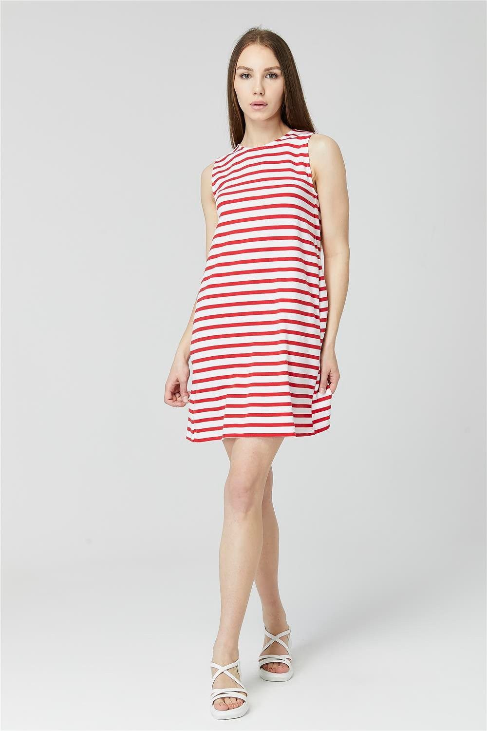 Minikleid Gestreiftes Jersey-Kleid