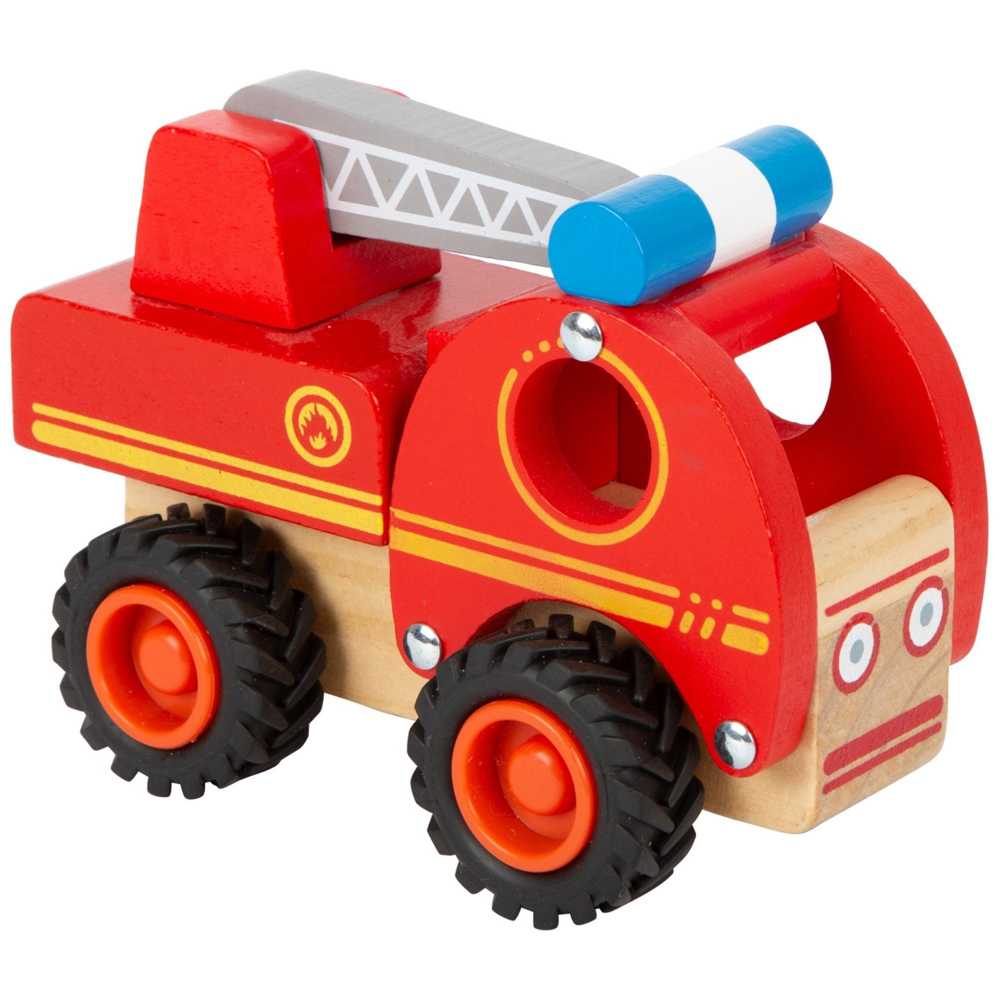 Small Foot Spielzeug-Feuerwehr small foot Feuerwehrfahrzeug, (1-tlg), Gummierte, geräuscharme Reifen