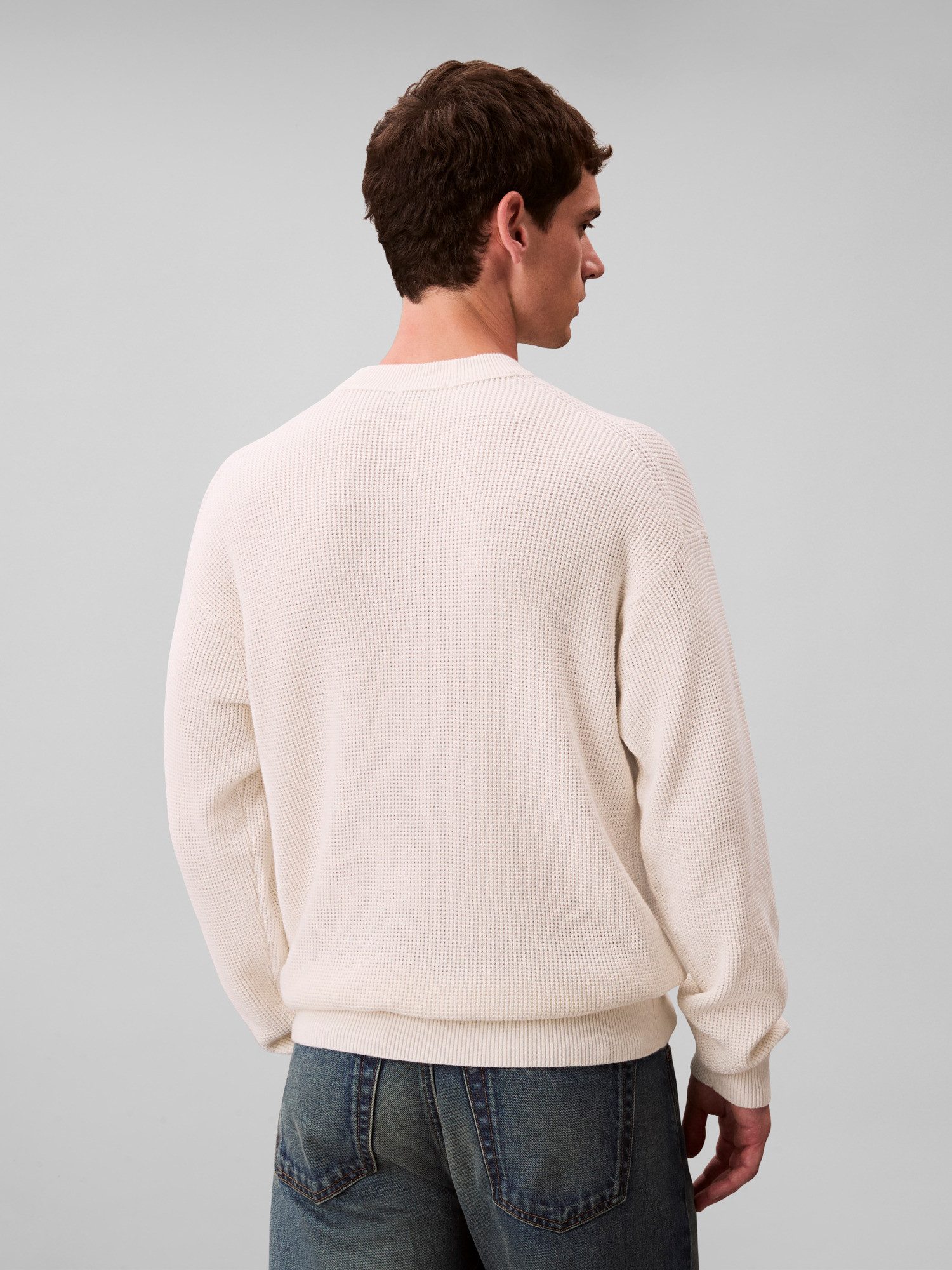 Calvin Klein Jeans Rundhalspullover LS EZ COTTON WAFFLE CRWNK SWTR 9 Rundhalsausschnitt, regular fit