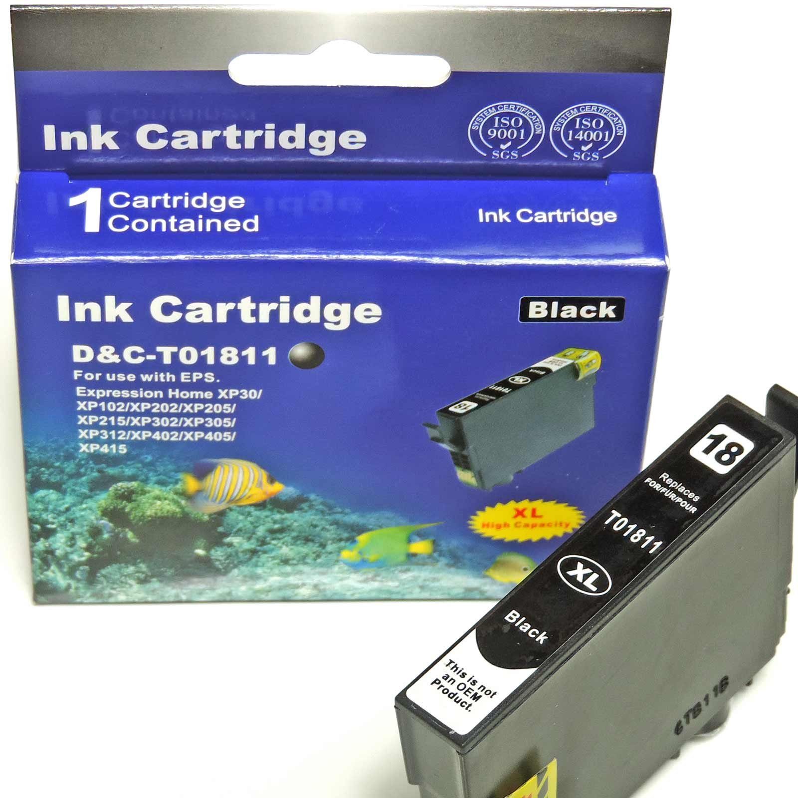 Kompatibel Epson Gänseblümchen, T1811, 18XL, C13T18114010 Schwarz Tintenpatrone (Einzelpatrone, Series)