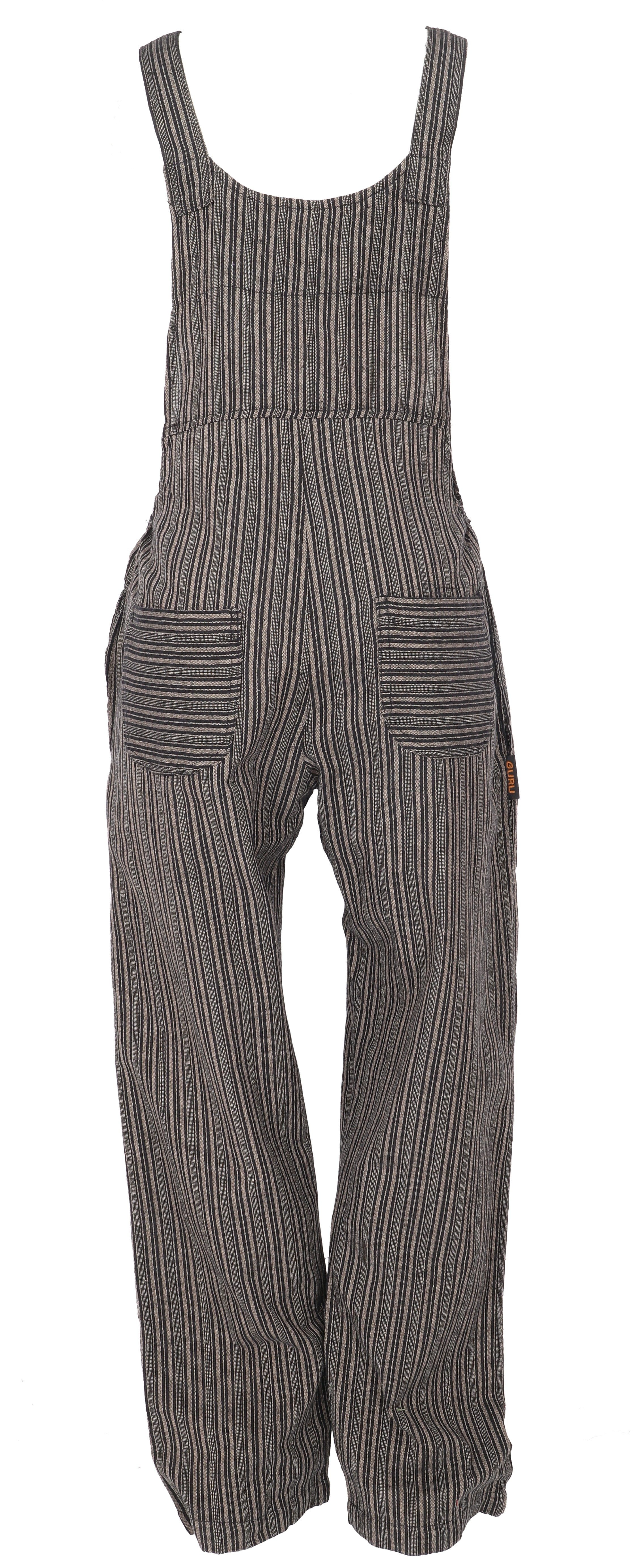 Guru-Shop Relaxhose Luftige Latzhose, gestreifter Ethno Style Boho.. alternative Bekleidung