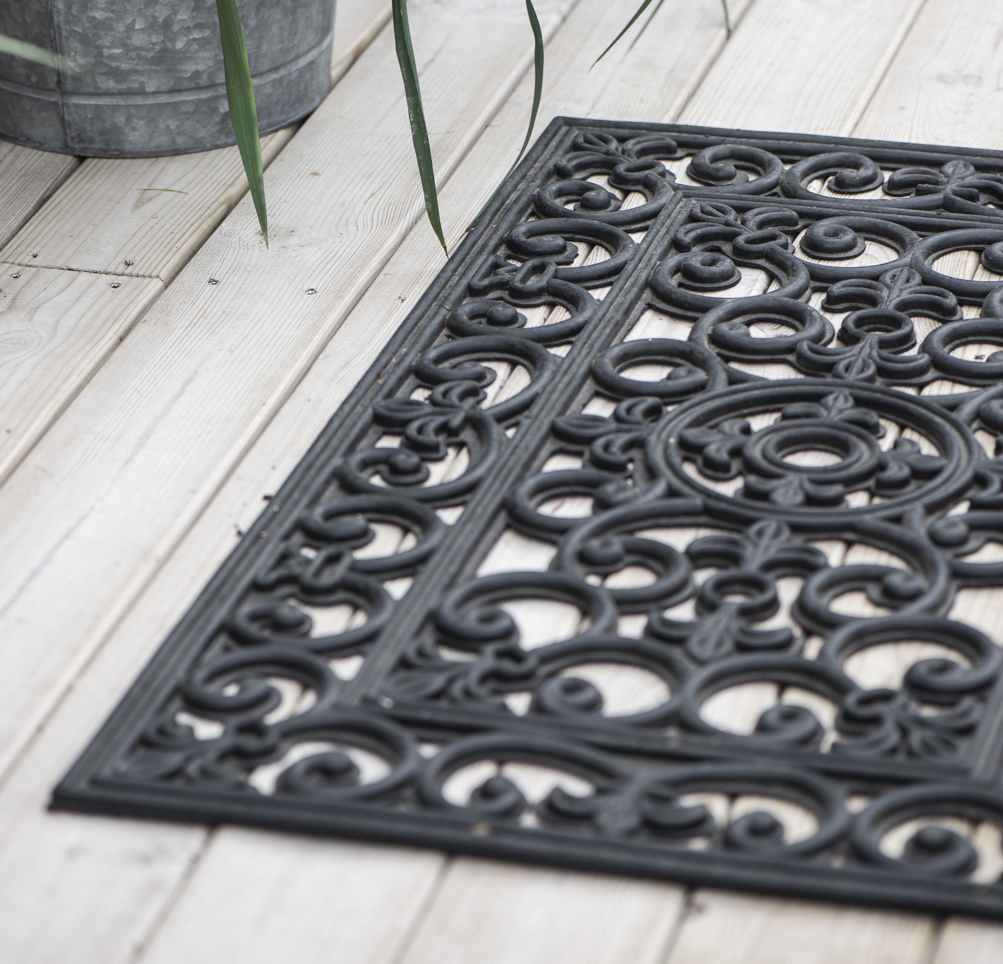 Ib Laursen Fußmatte Fußmatte Türmatte Fußabtreter Gummi Filigran Schwarz 45x75cm Ib