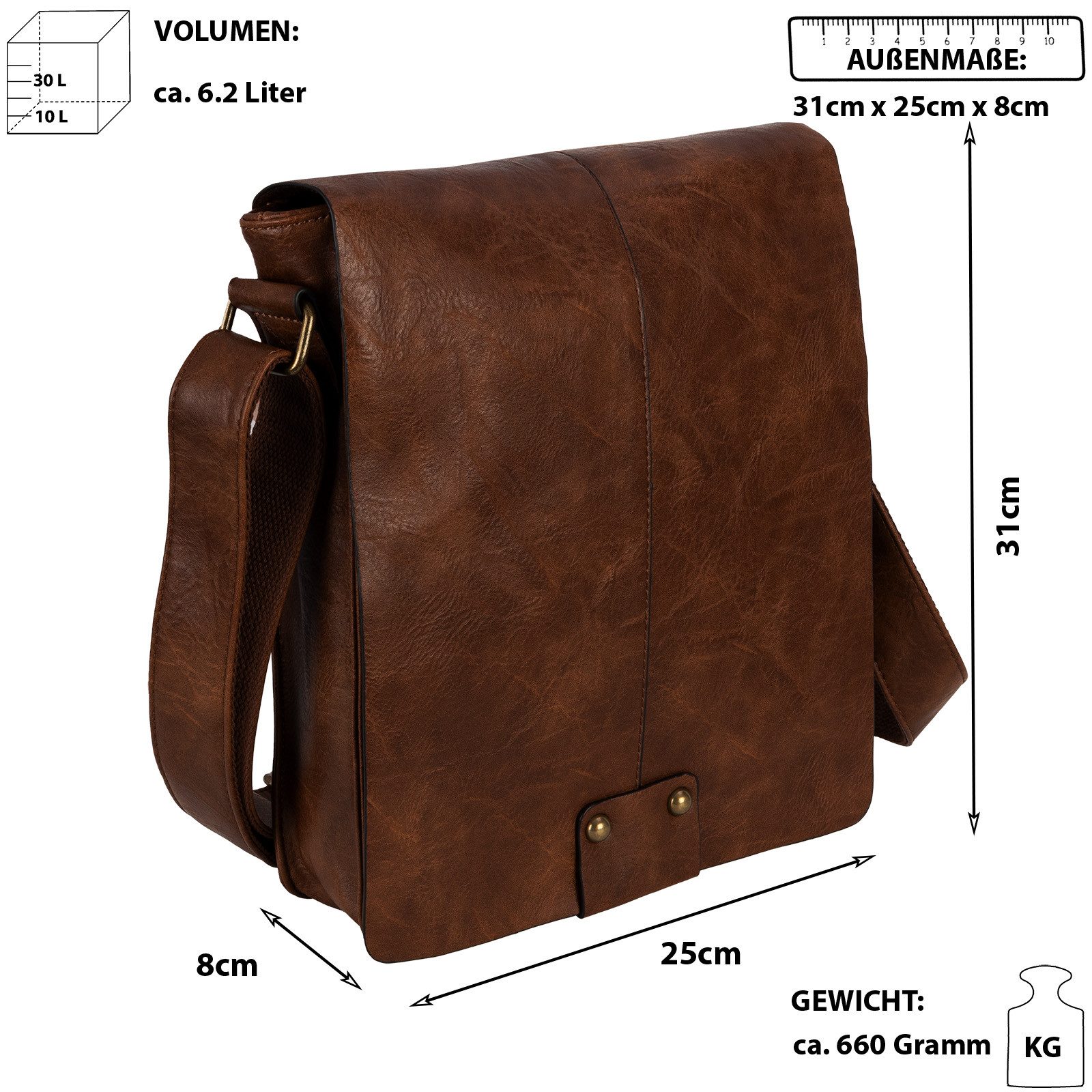 EAAKIE Umhängetasche Umhängetasche Flugbegleiter Schultertasche Messenger Damen Herren – Bild 2 von 5