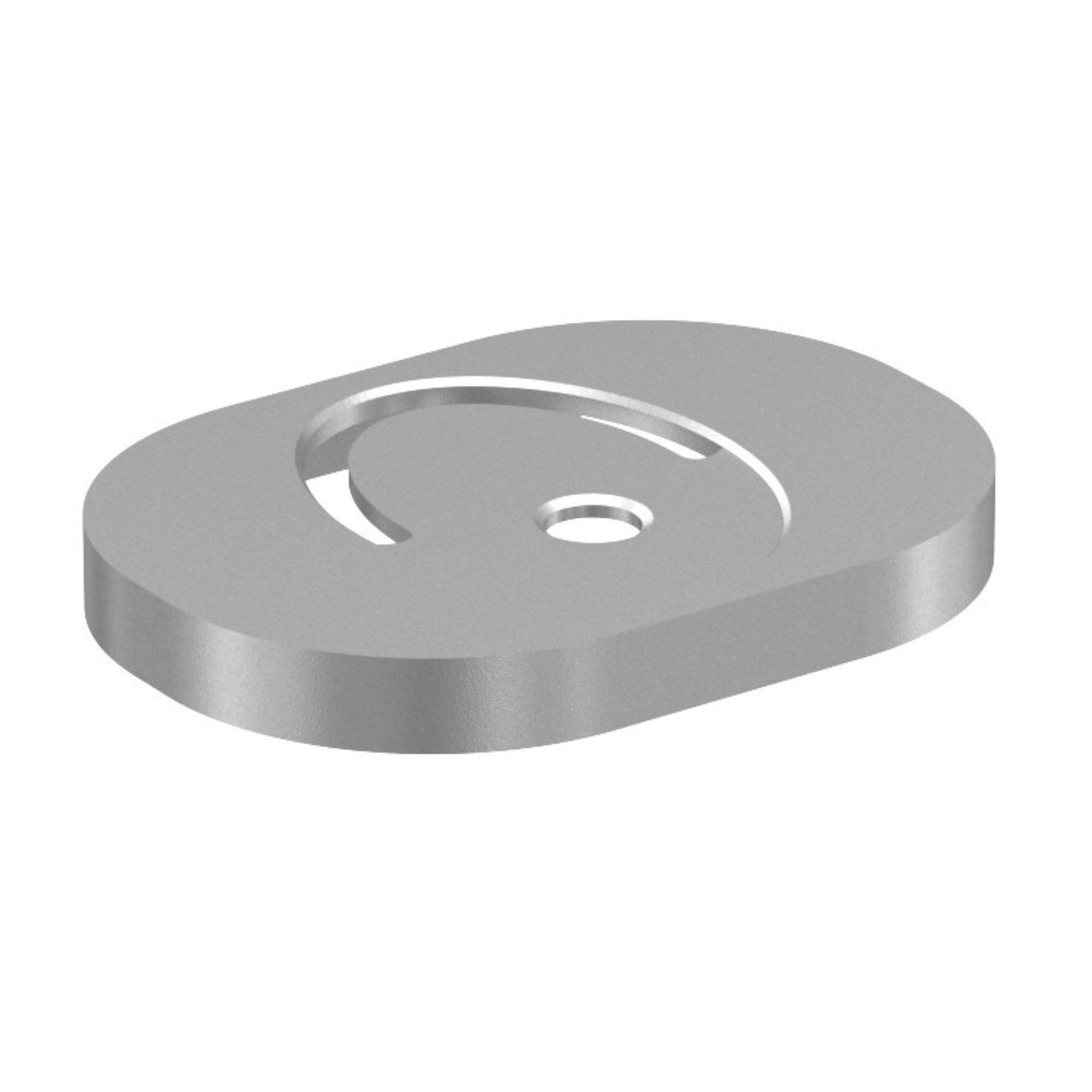 BASI Stoßgriff Stangengriff (Packung), optionale Abdeckrosetten, oval, aus Edelstahl, 6 mm Stärke, 1 Paar