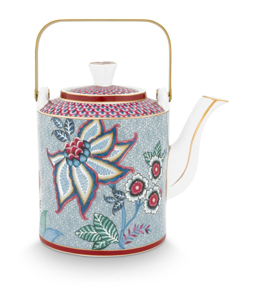 PiP Studio Teekanne Flower Festival Oriental Geschenkset Teekanne blau 1l, Giftset Teapot Oriental Flower Festival Blue 1 ltr
