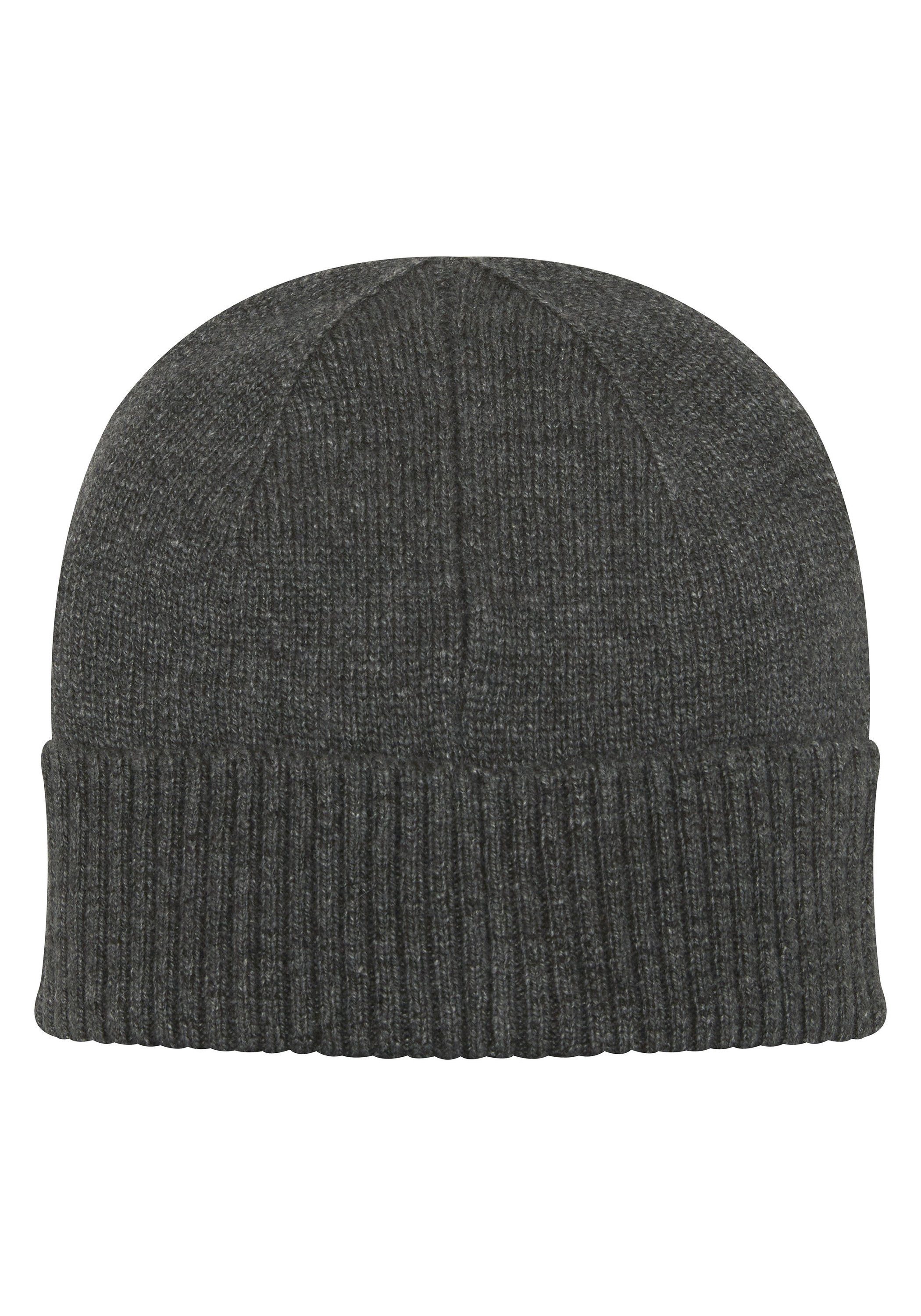 19-0205M Emoji mit Oyster Black Grinsegesicht-Applikation Melange Beanie