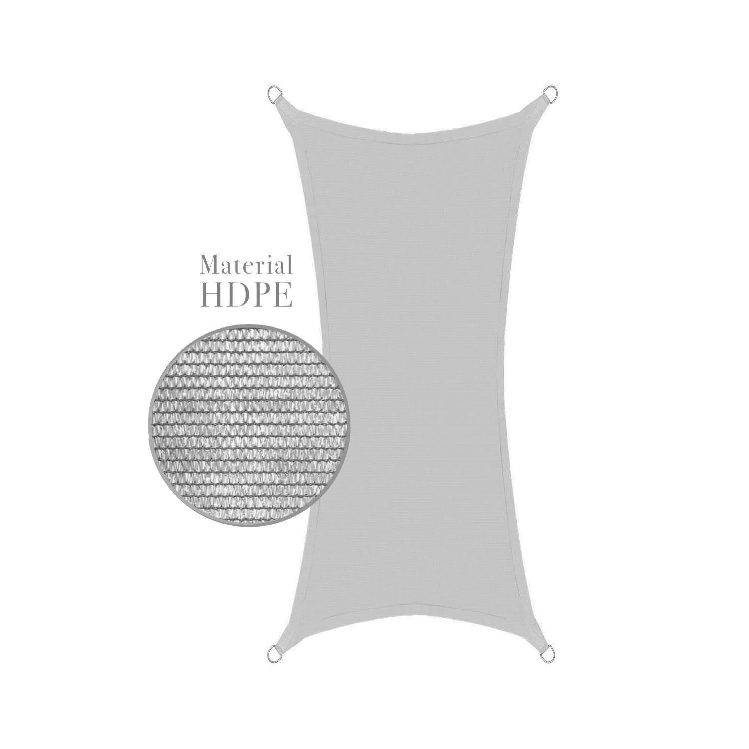 anndora Sonnensegel Tarp 3x6 - rechteckig HDPE, (hellgrau)