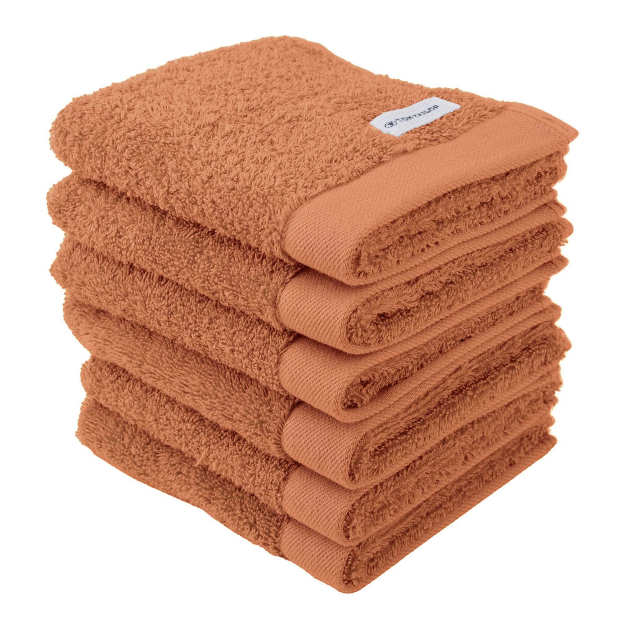 TOM TAILOR Gästehandtücher Unisex Gästetuch 6er Pack Baumwolle, Frottier (6er Pack, 6-St)
