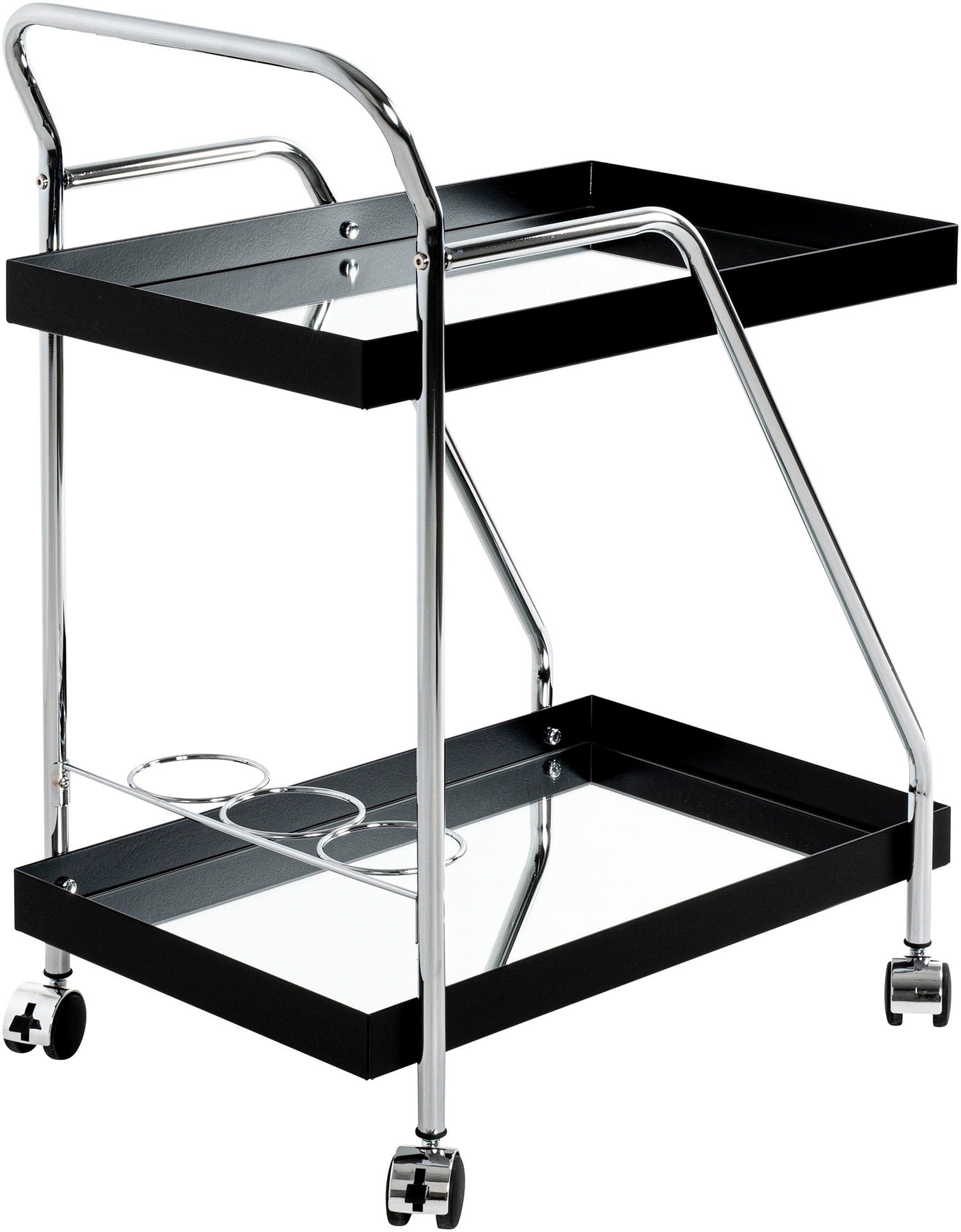 HAKU Servierwagen Dinett, Kaffeetisch, Küchenwagen, Serviertisch, Teewagen, Trolley, (1 St), rechteckig - aus Metall Silber B/T/H 62/46/84 cm