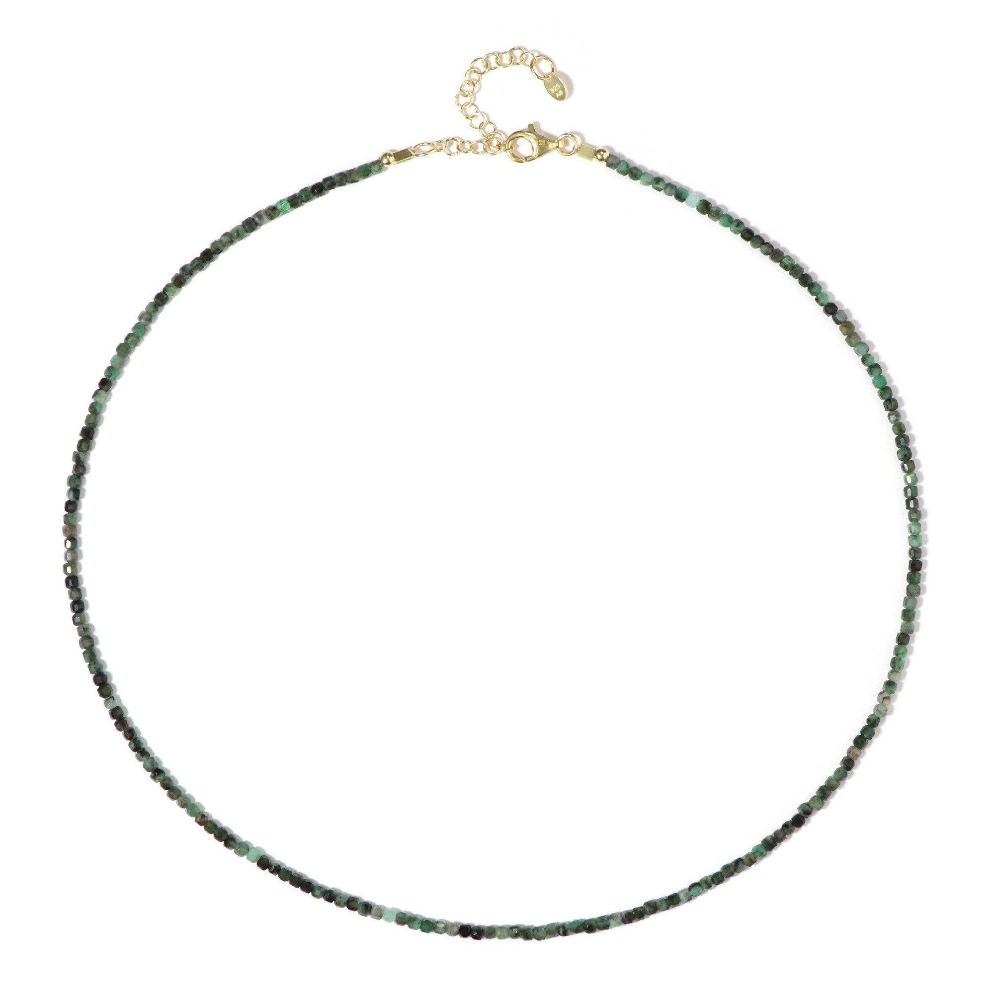 Cavill Silberkette Sambische Smaragd-Halskette aus vergoldetem Silber (1-tl günstig online kaufen