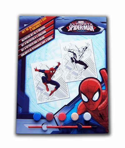 Kreativset MALSET 7-tlg. "Spider-Man" Bild 5x Farben (Spider-Man), (7-tlg), mit Pinsel ausmalen malen