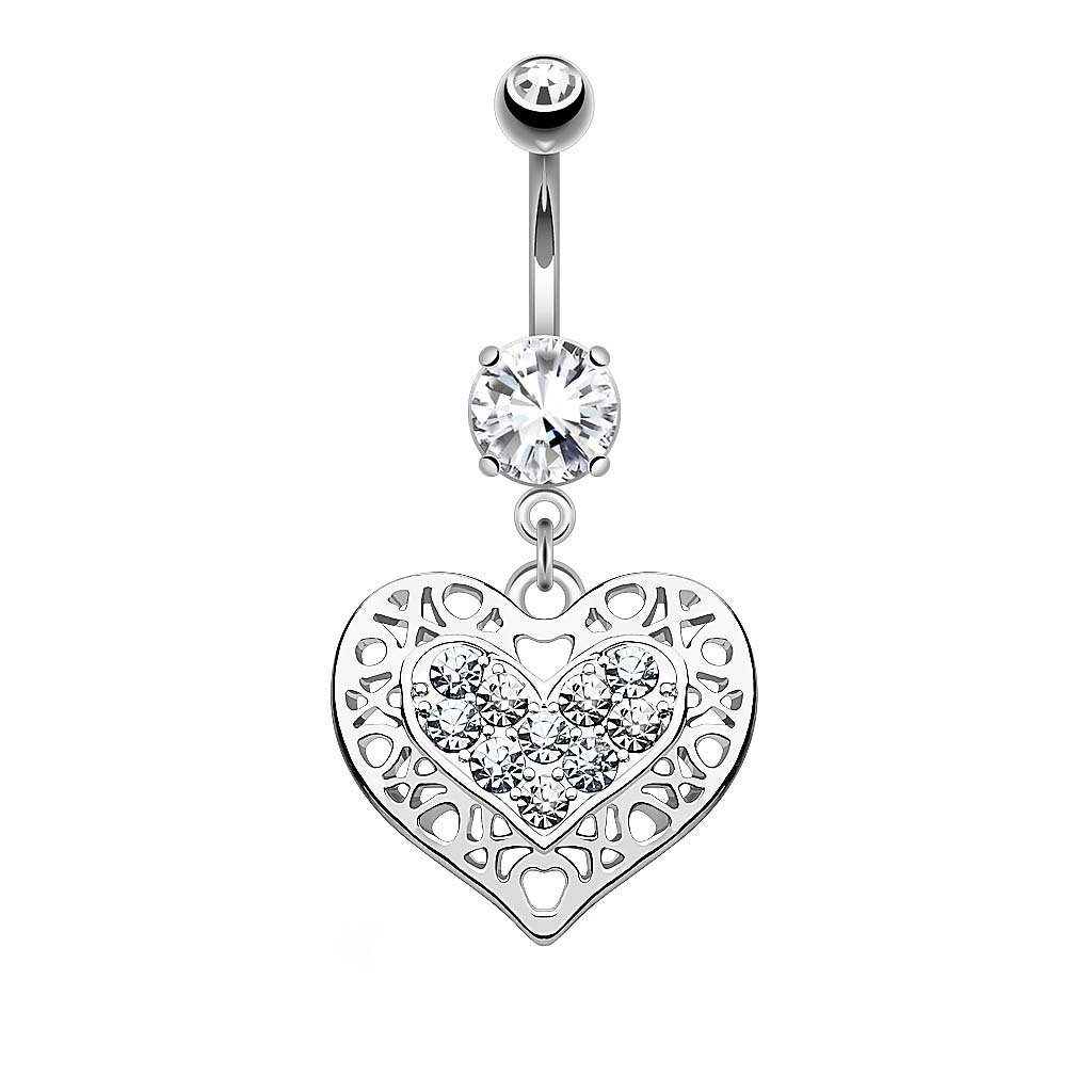 Bauchnabelpiercing Piercing Chirurgenstahl Kristall Herz
