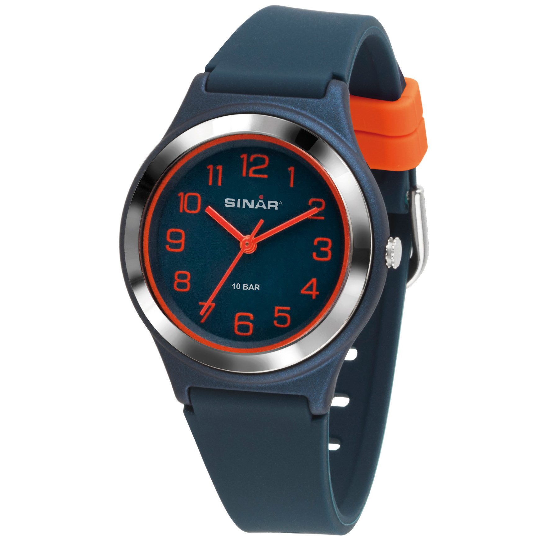 SINAR Quarzuhr XB-48 Jugend Armbanduhr Sportuhr Silikonband, analog sportlich modern Geschenkidee Jugend Ø 36 mm