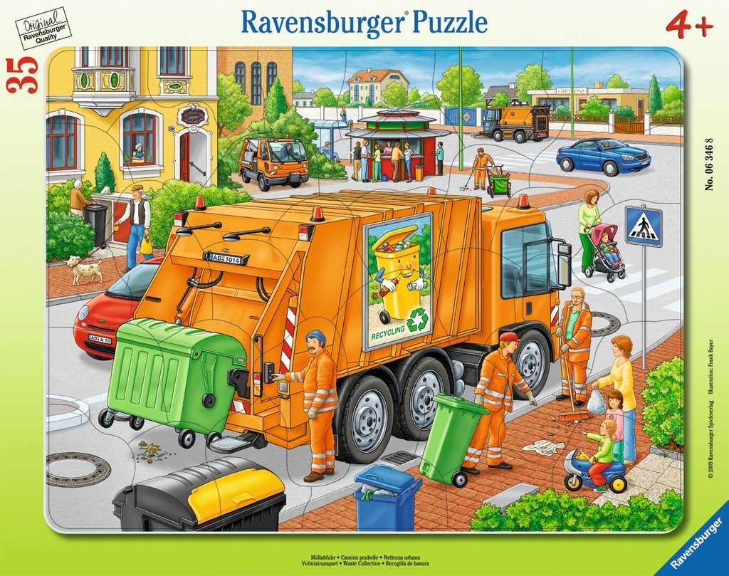 Ravensburger Puzzle 35 Teile Ravensburger Kinder Rahmen Puzzle Müllabfuhr 06346, 35 Puzzleteile
