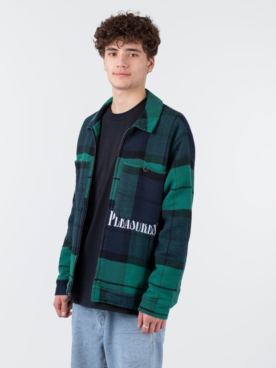 HUF Canvasjacke HUF x Pleasures Blackwatch Work Jacket