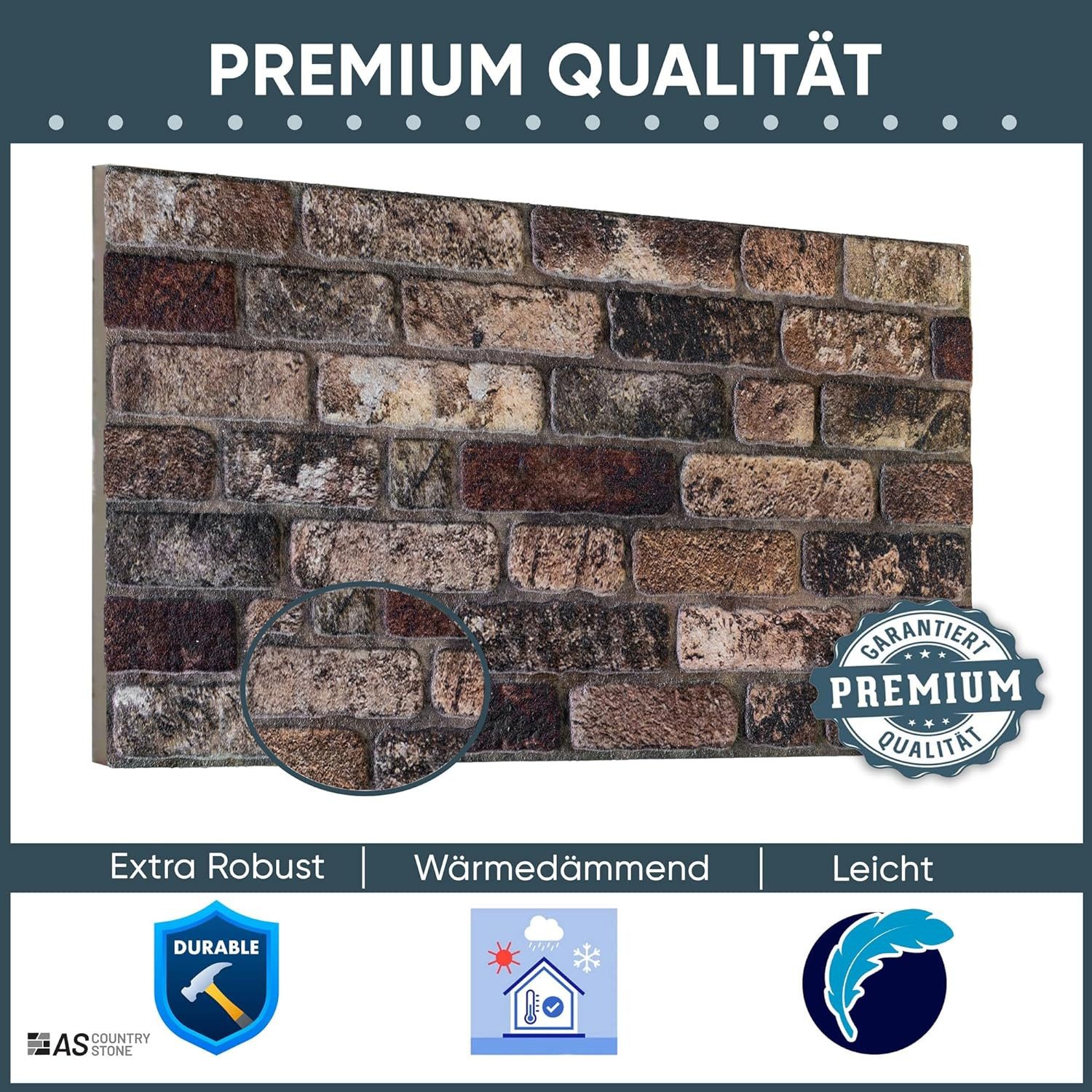 ASCountrystone Wandpaneel Backsteinoptik, BxL: 50,00x100,00 cm, günstig online kaufen
