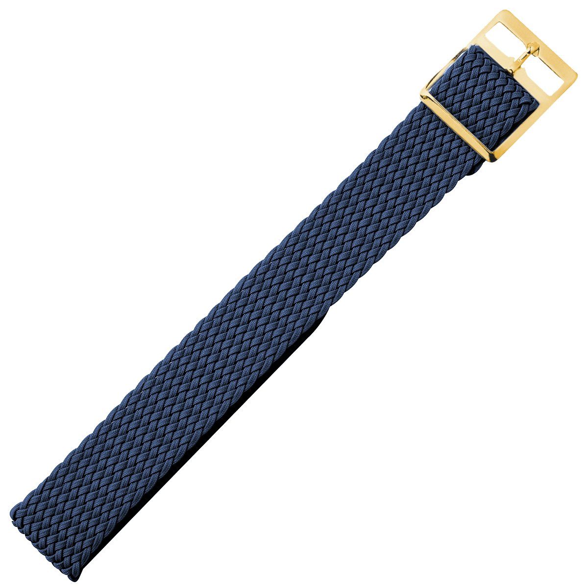 MARBURGER Uhrenarmband 20mm Textil Stoff Perlongeflecht Blau