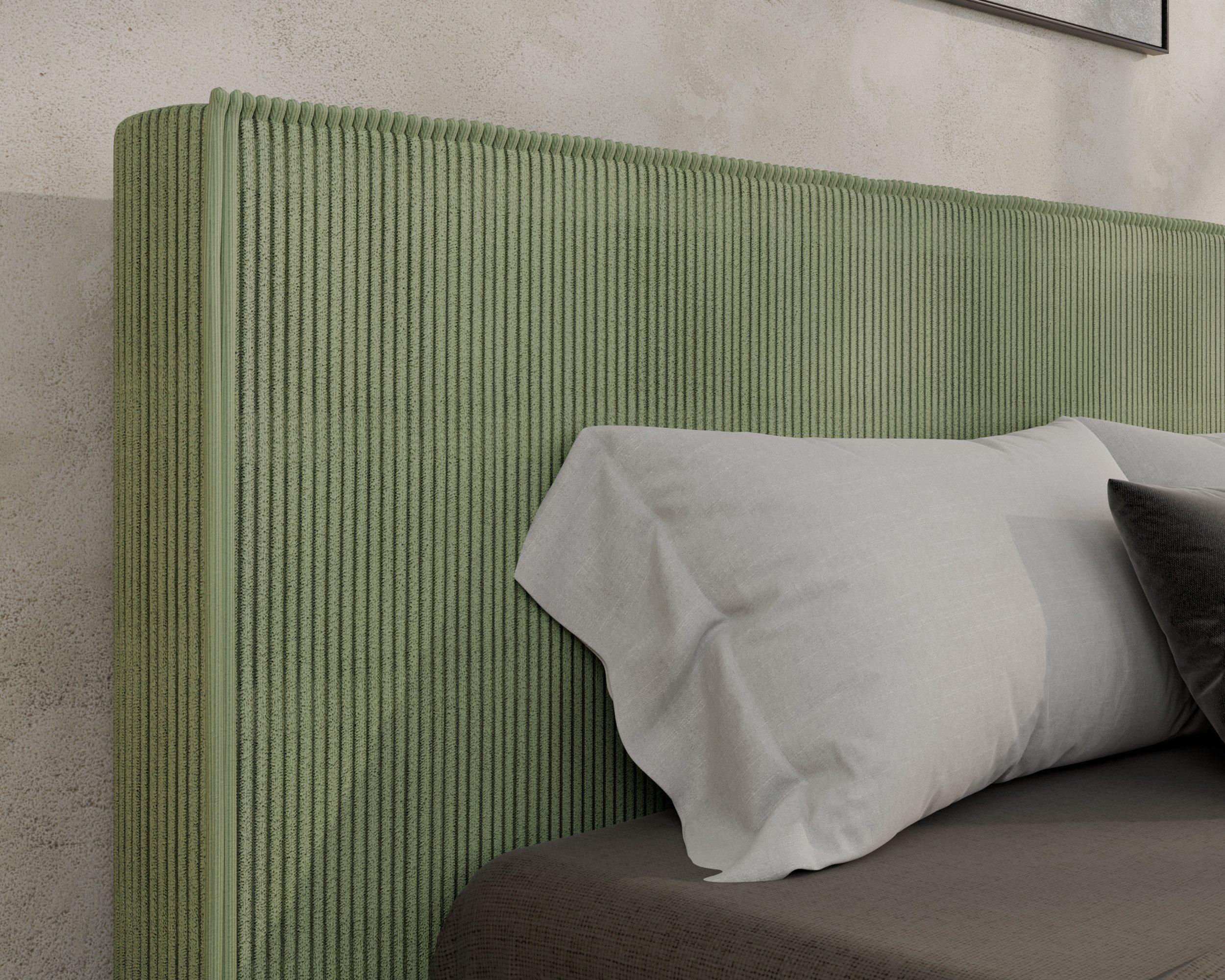 Homesy Polsterbett Polsterbett SANA – modernes Bett mit Bettkasten, optional mit Matratze