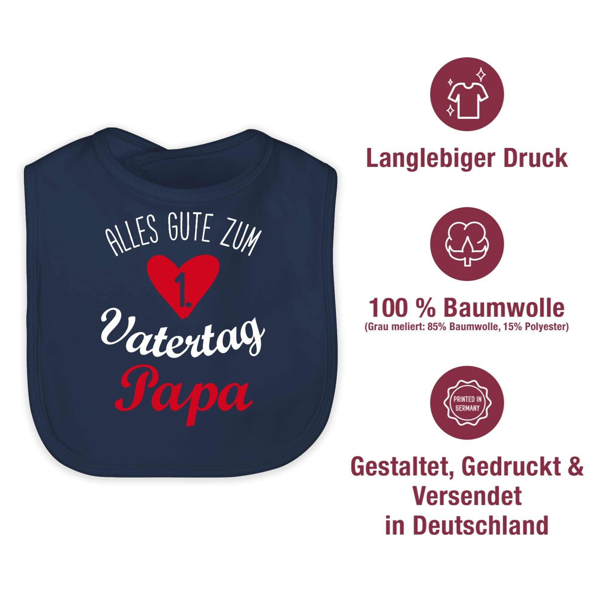 Shirtracer Lätzchen Alles gute 1 Blau Baby Vatertag zum Navy Geschenk ersten weiß, Vatertag