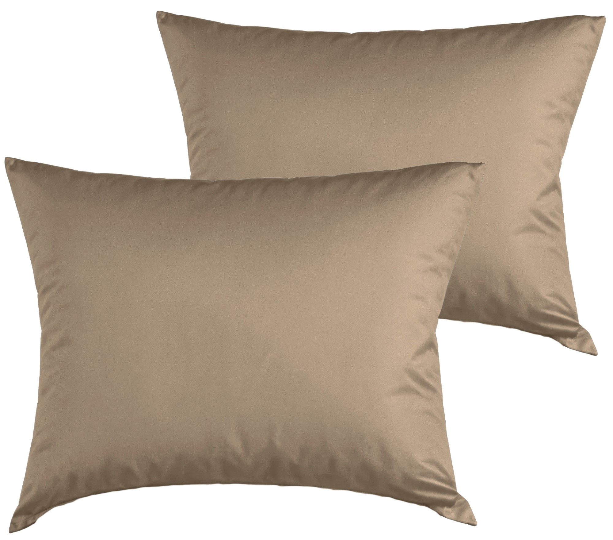 Carpe Sonno Kissenbezug 40x40 40x80 80x80 80x40 2er Set Kissenhülle Mikrofaser Kissenbezug, (2 Stück), Kopfkissenbezug 40 x 40 cm, Uni Braun einfarbig