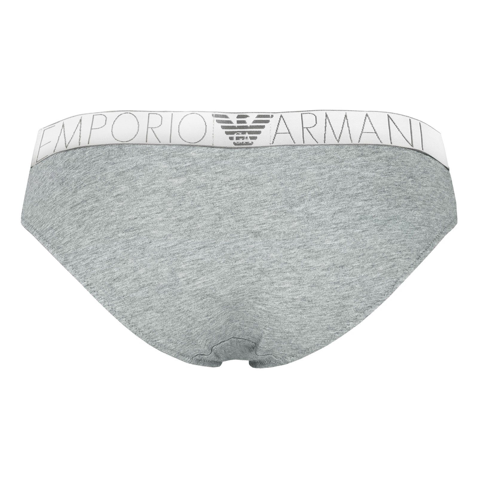 Emporio Armani Slip Briefs Logoband flacher grey (2-St) mit Nahtverarbeitung Iconic 05348 melange