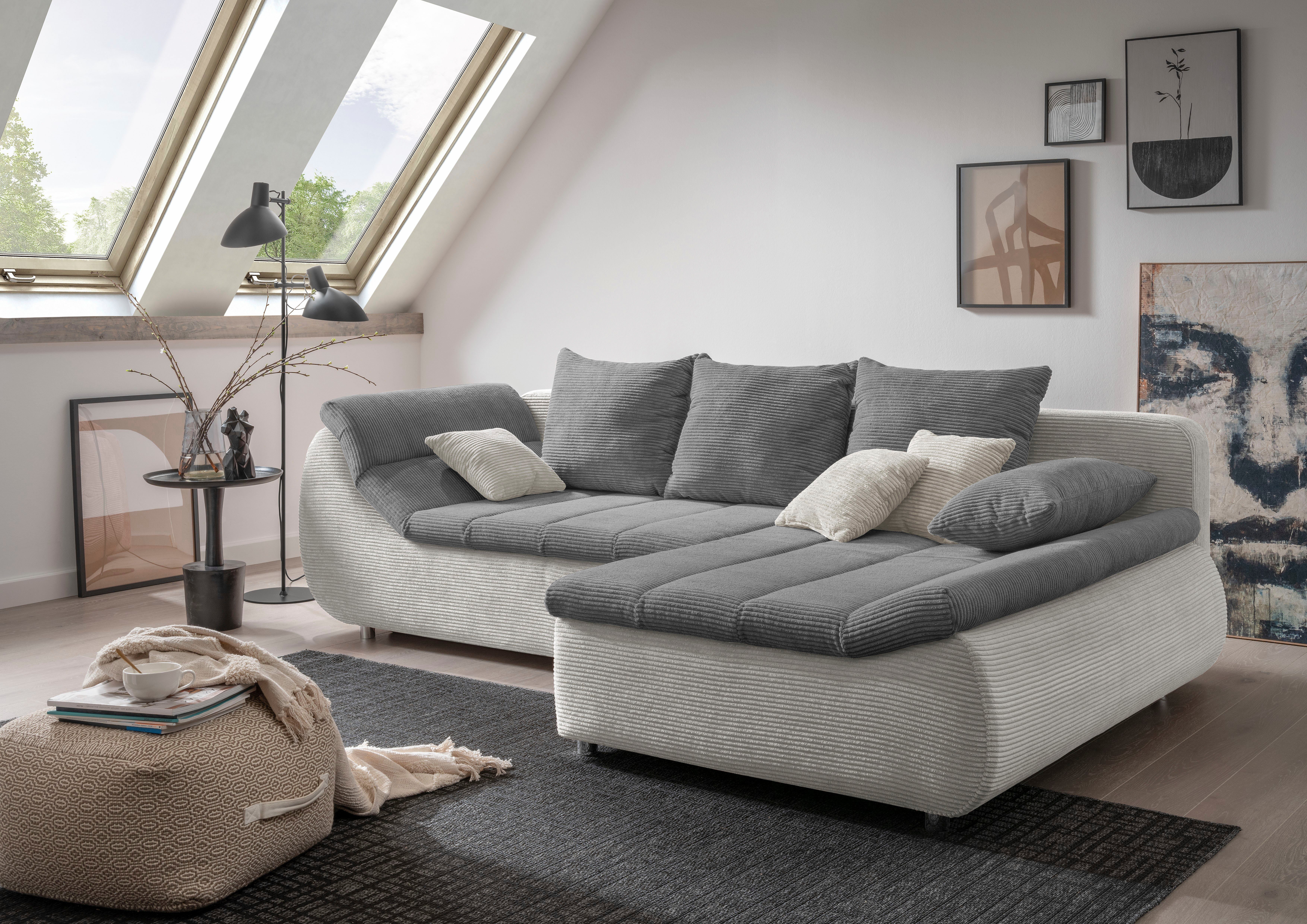 INOSIGN Ecksofa Imola L-Form, wahlweise mit Bettfunktion