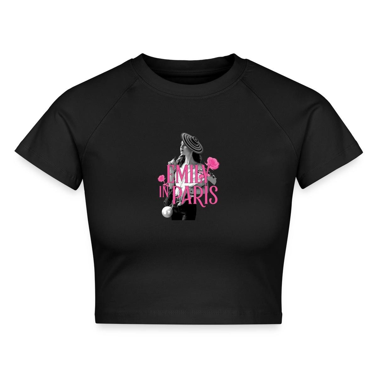 Spreadshirt T-Shirt Emily In Paris Emily Logo Mit Rosen Crop Top (1-tlg)