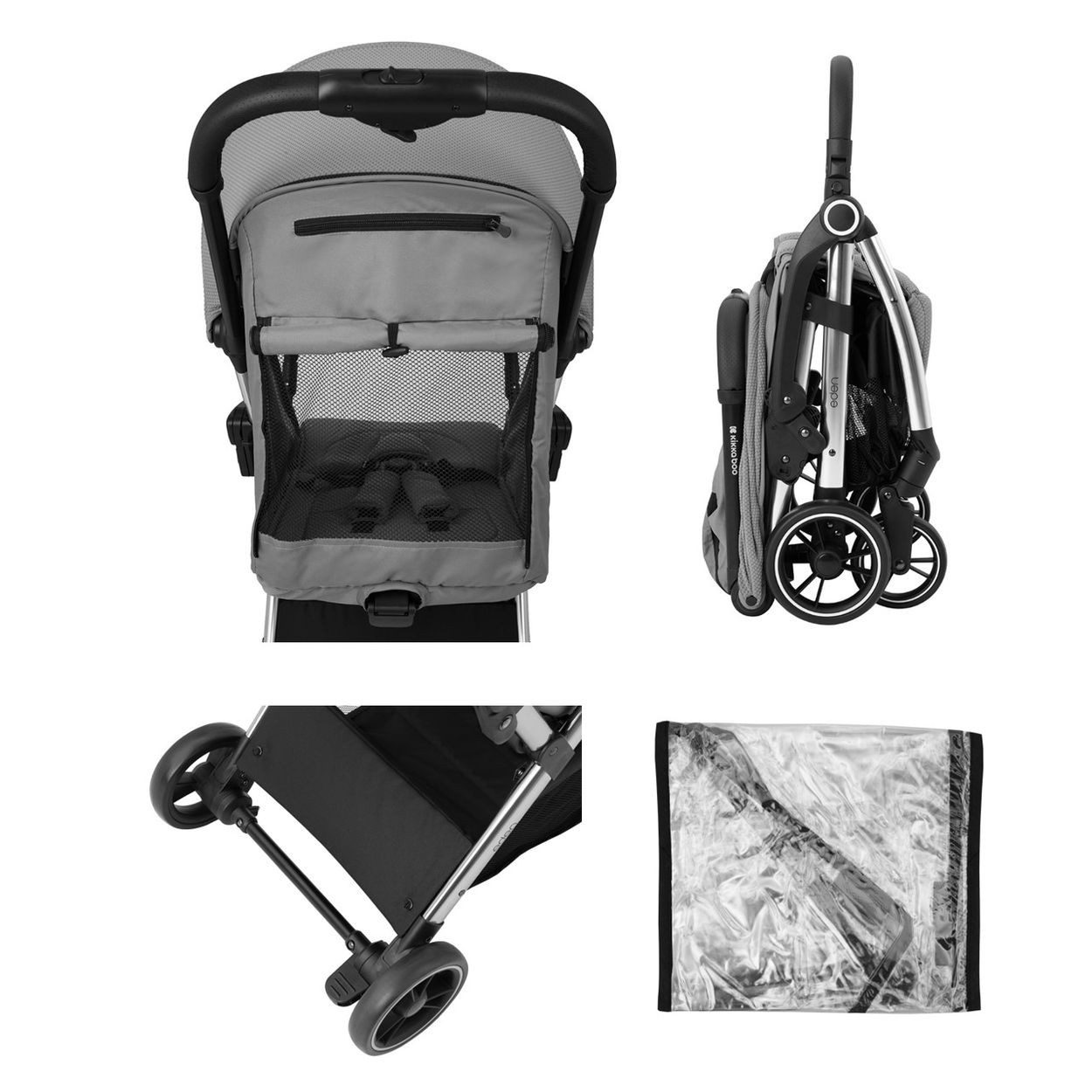 Kikkaboo Kinder-Buggy Kinderwagen, Buggy Eden 22 kg, Federung Regenschutz zusammenklappbar