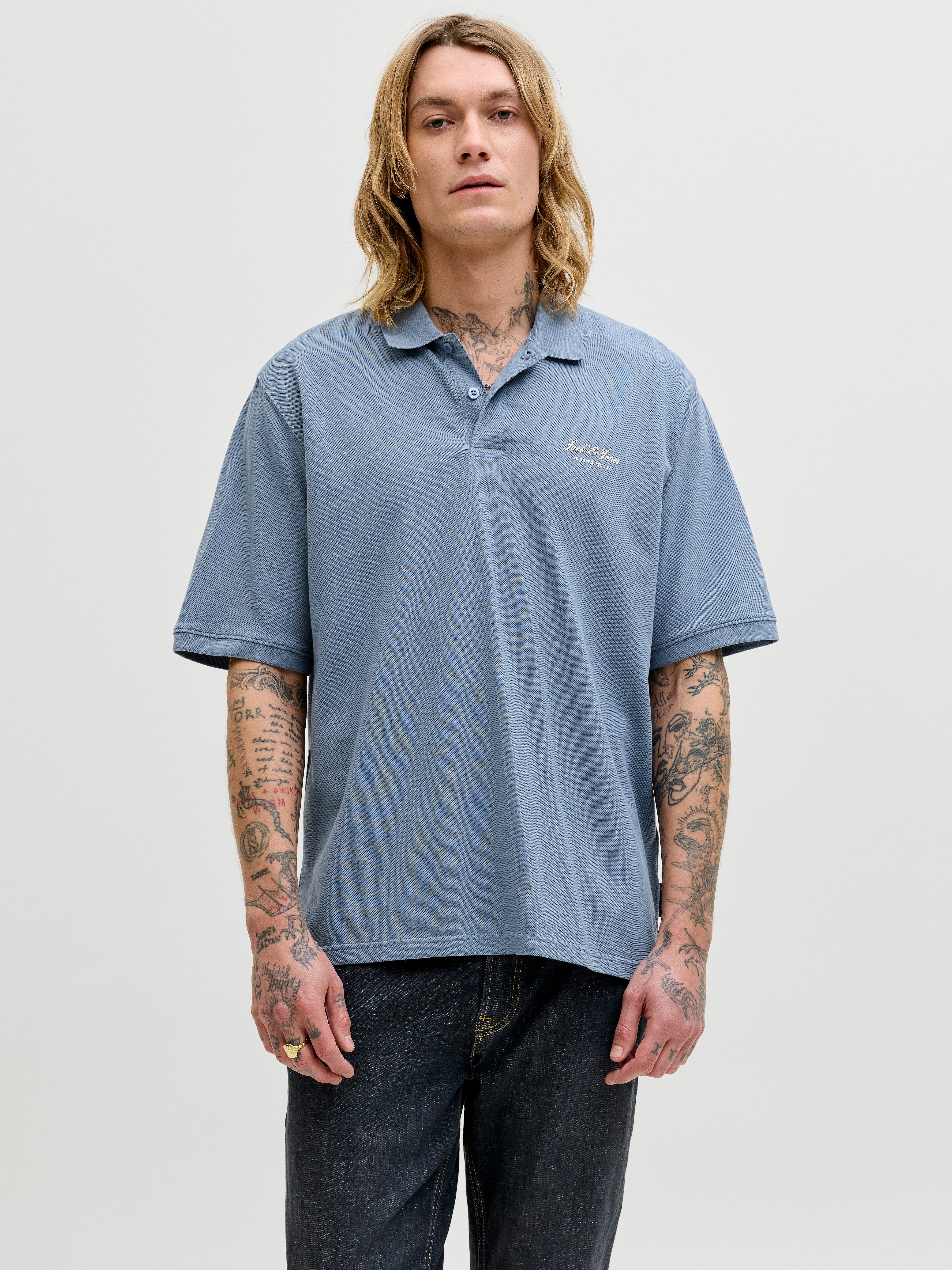 Jack & Jones Poloshirt JJEARCHIVE GRAPHIC POLO SS LN mit Polokragen