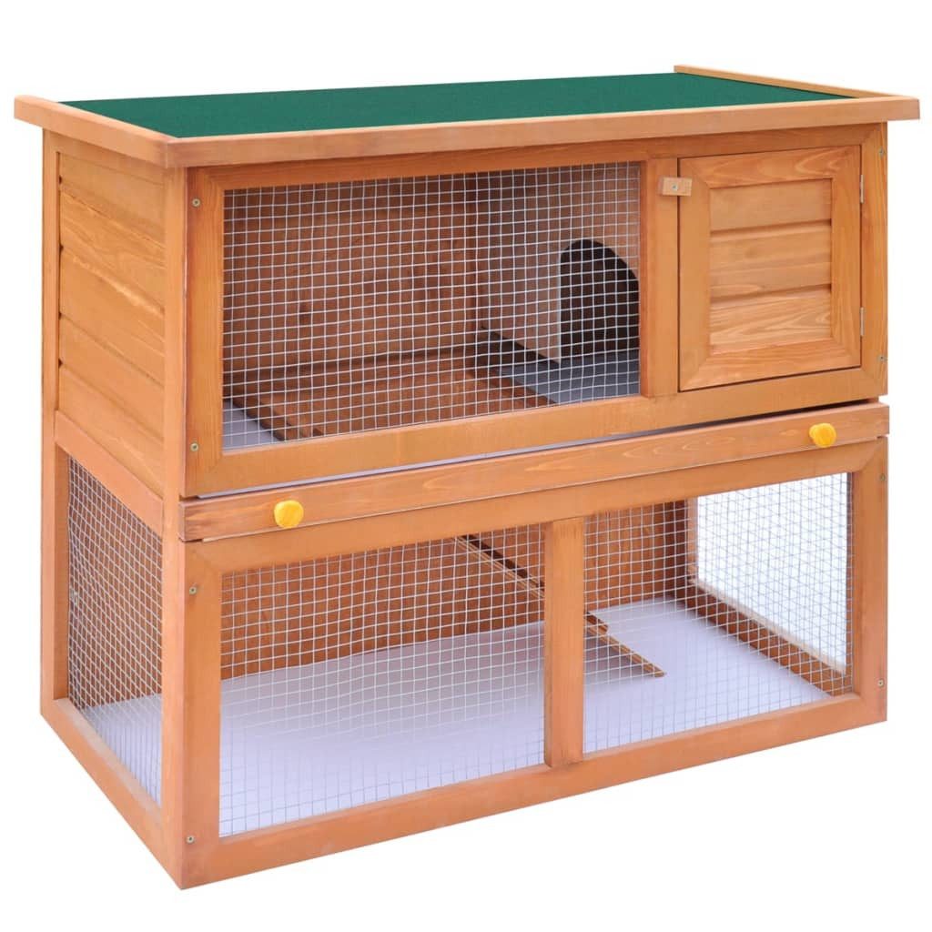 vidaXL Kleintierstall, Kaninchenstall Kleintierhaus Hasenstall 1 Tür Holz