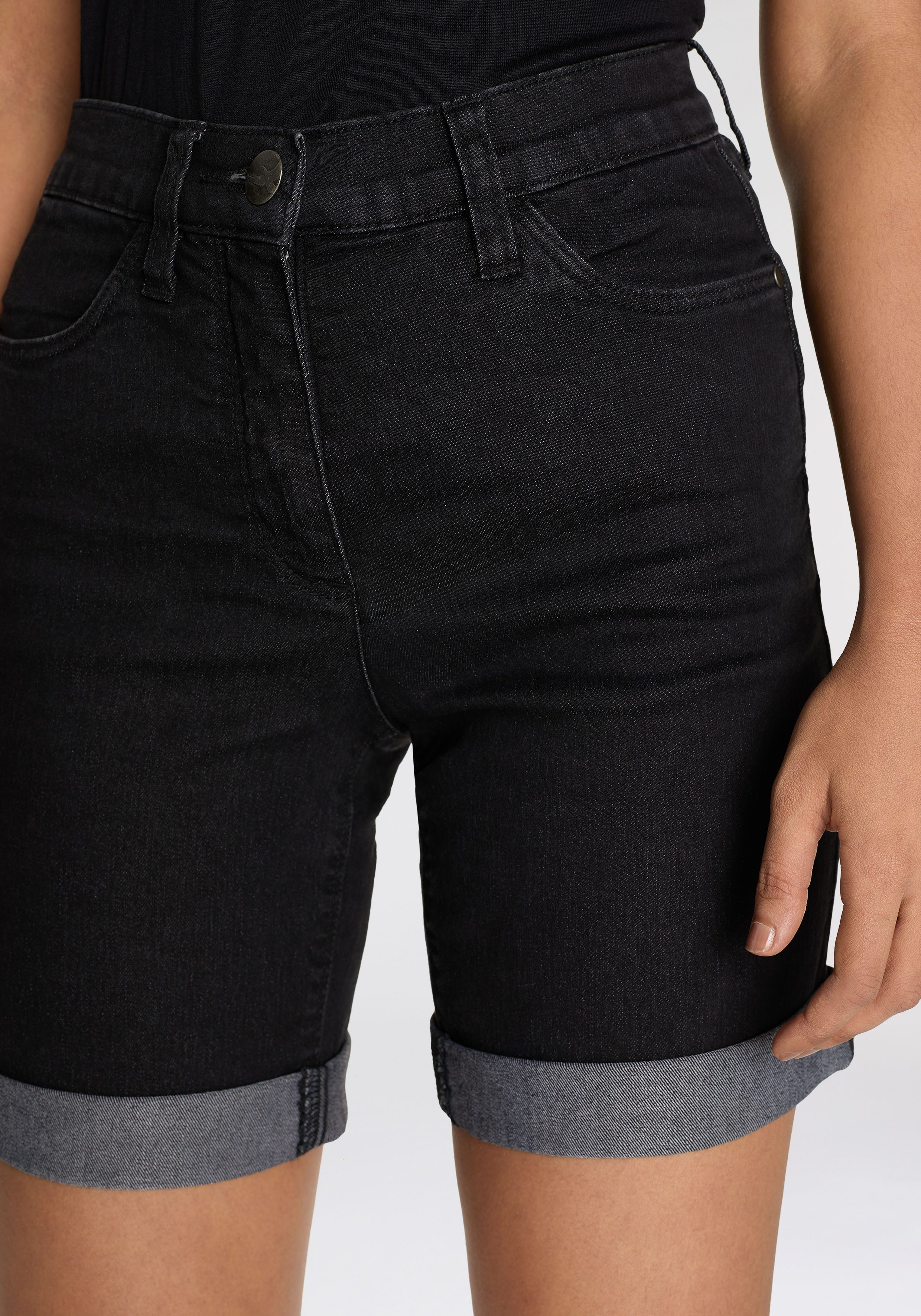 Arizona Jeansbermudas weite Passform, kurze Beinform, hohe Leibhöhe
