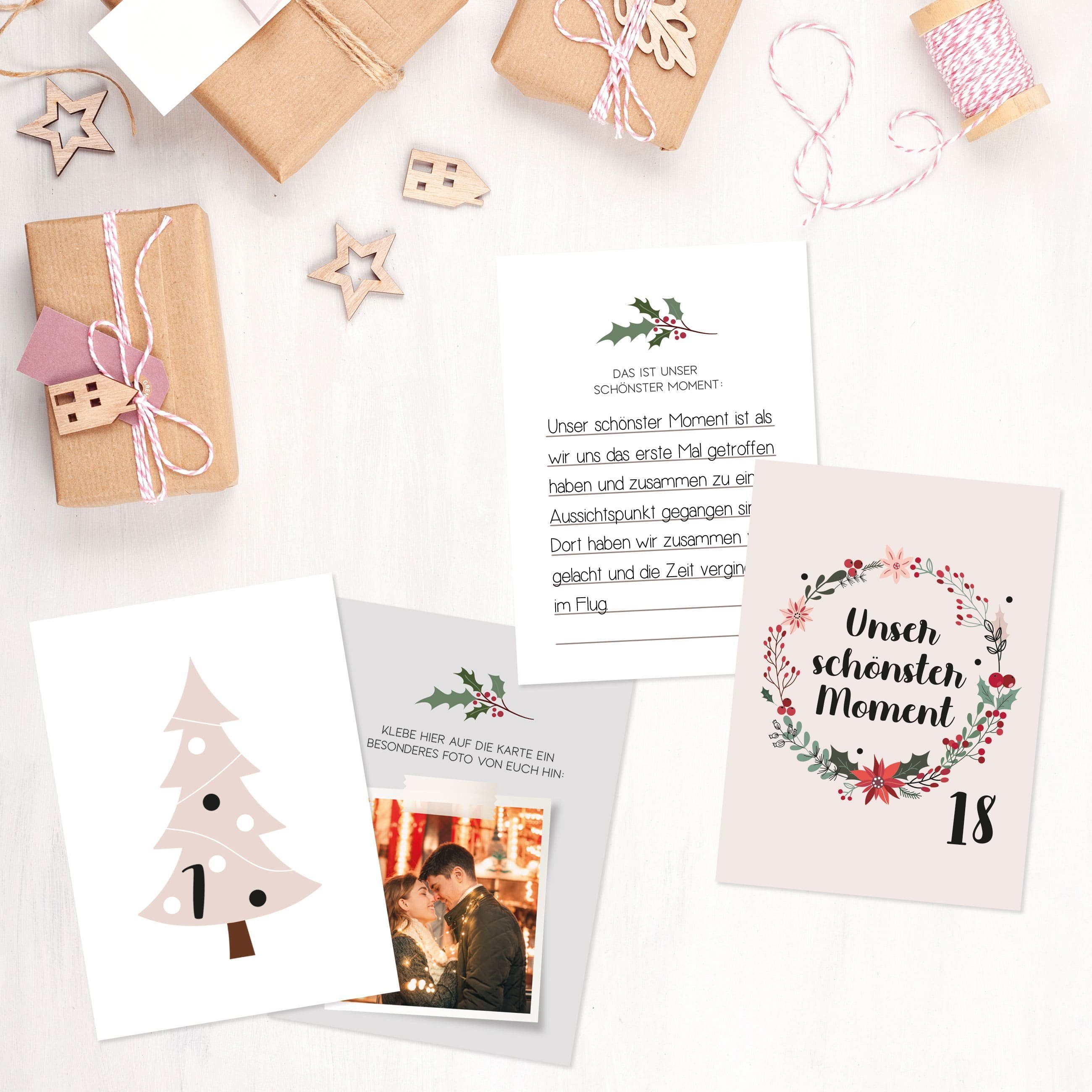 PAPIERDRACHEN Adventskalender 24 Karten Adventskalender - Geschenkidee in der Vorweihnachtszeit, zum Basteln und Verschenken – Bild 5 von 5