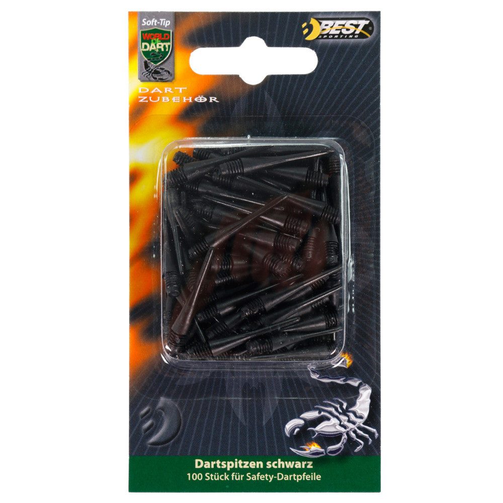 Dartpfeil Dartspitzen Kunststoff für Safety-Dartpfeile schwarz 100 Stück