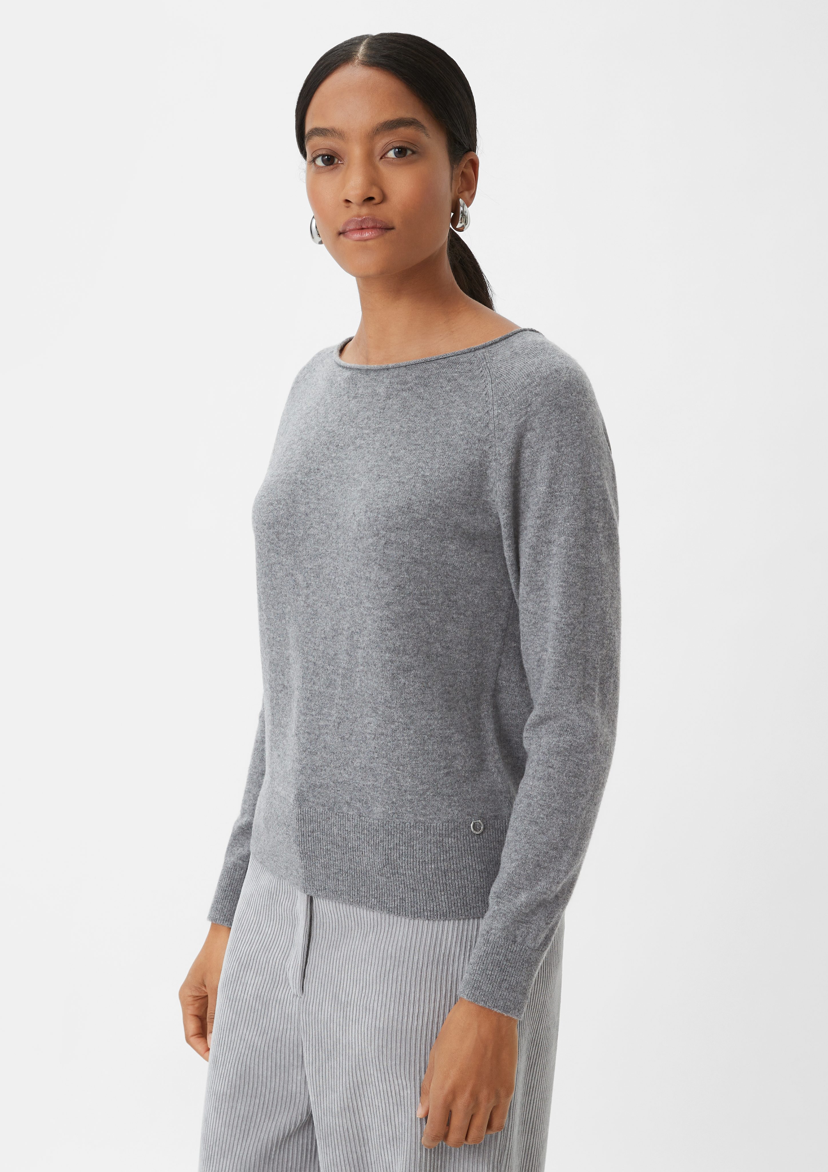 graphit aus Kaschmirmix Langarmshirt Comma Strickpullover